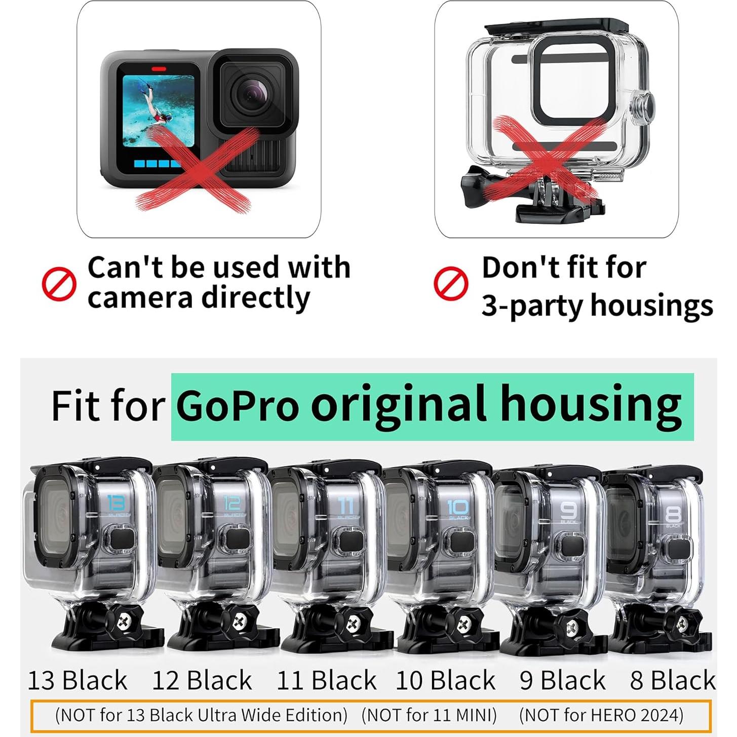 Filtro de Buceo YALLSAME para GoPro Hero 8-13 - 4 Piezas