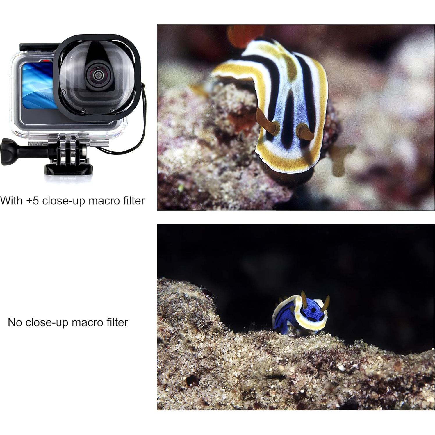 Filtro de Buceo YALLSAME para GoPro Hero 8-13 - 4 Piezas