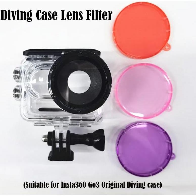 Filtros de Lente para Buceo Insta360 GO3 - Rojo, Rosa y Púrpura