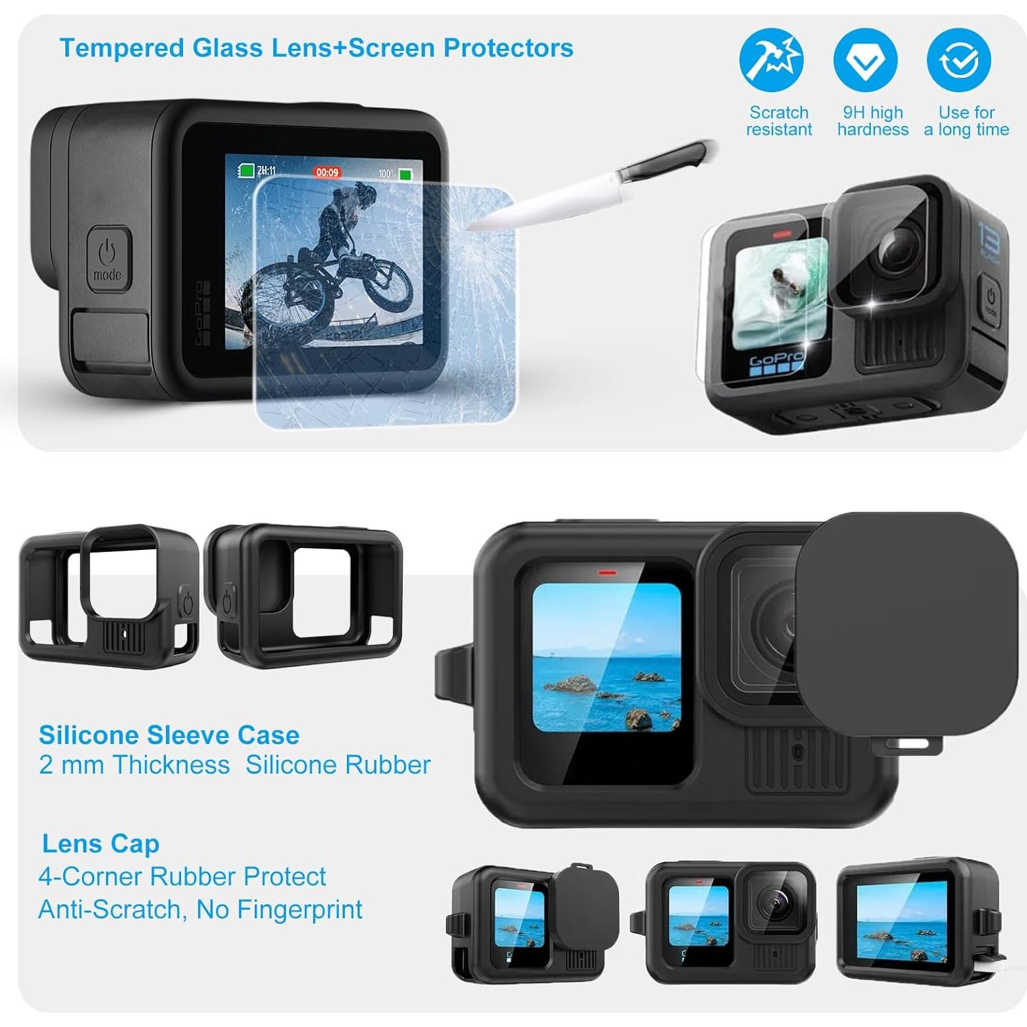 Kit de Accesorios para Gopro Hero 13 - Funda Impermeable y Filtros