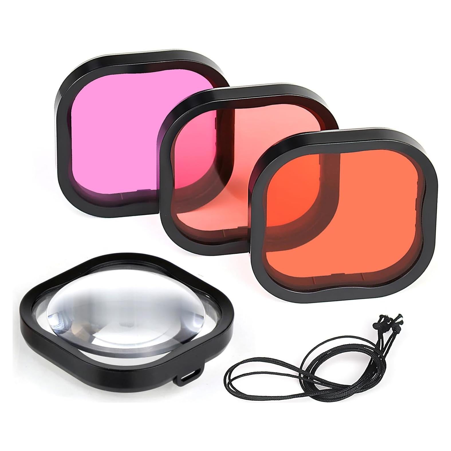 Paquete de 4 Filtros de Buceo GEPULY para GoPro Hero 8-13