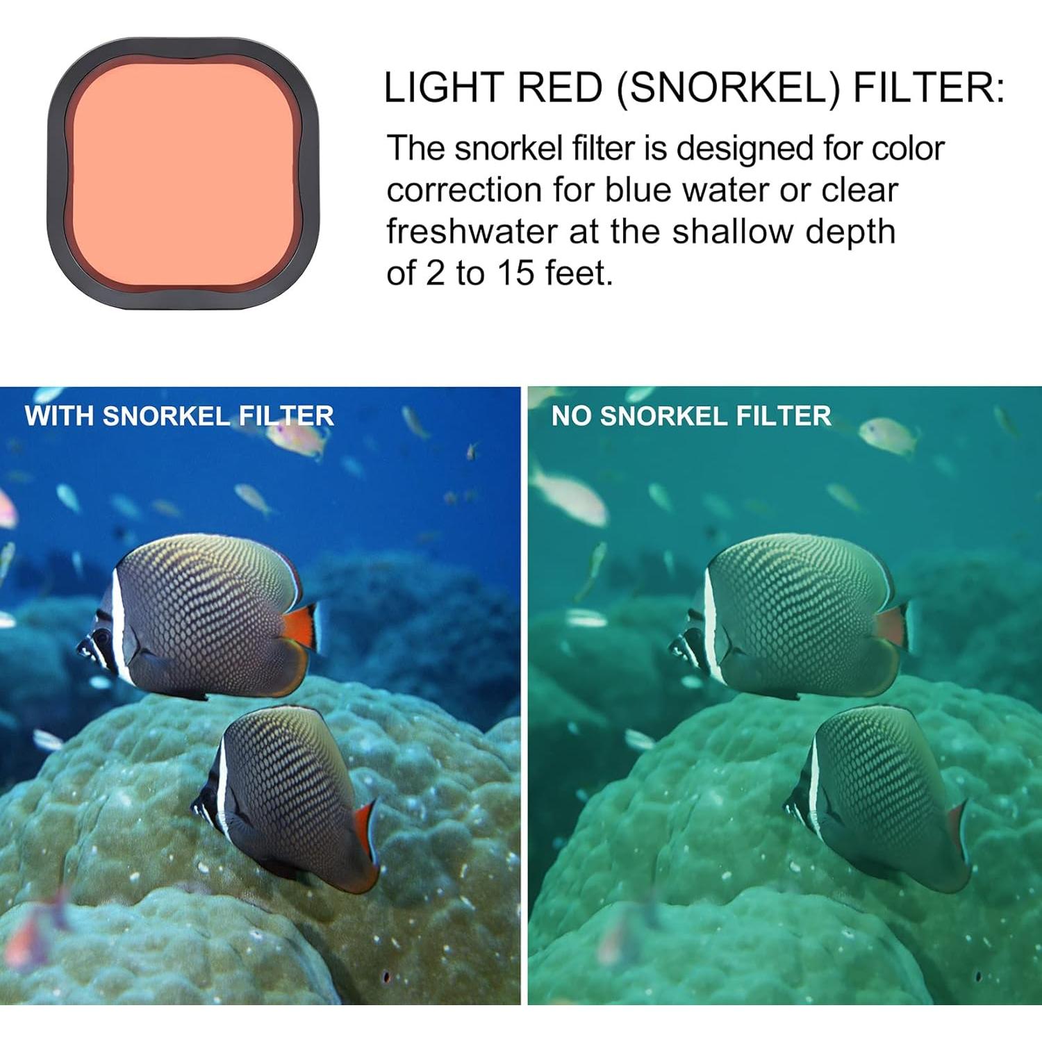 Paquete de 4 Filtros de Buceo GEPULY para GoPro Hero 8-13