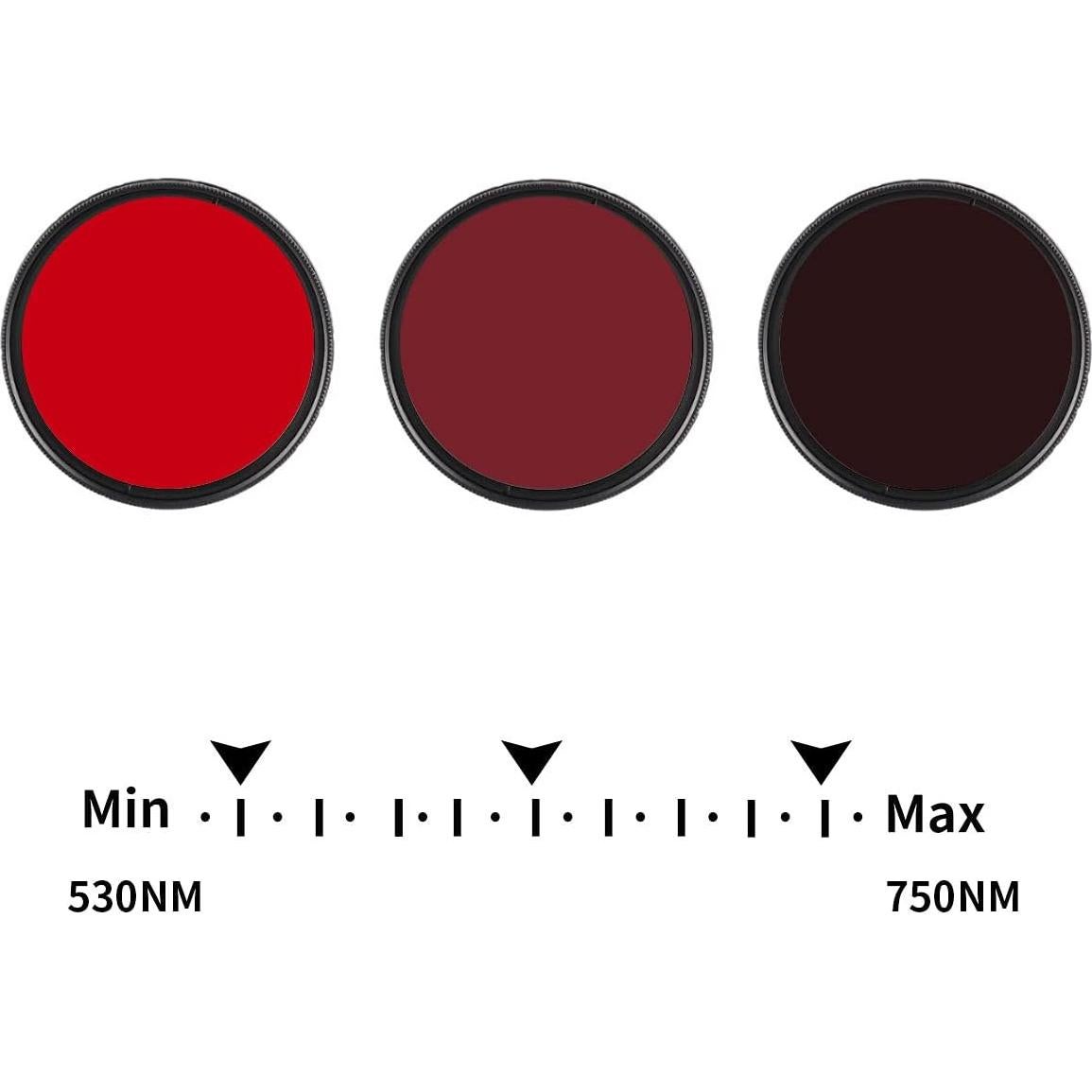 Filtro Infrarrojo Ajustable 58 mm Hersmay para Cámaras DSLR