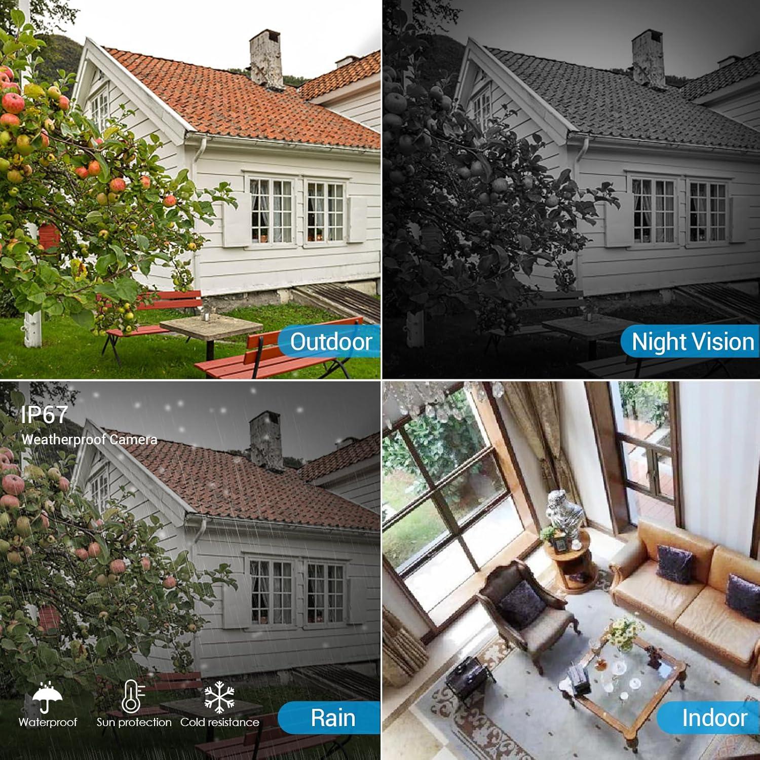 Cámara de Seguridad Bullet 1080P HEFLYCCTV IP67 IR Nocturna