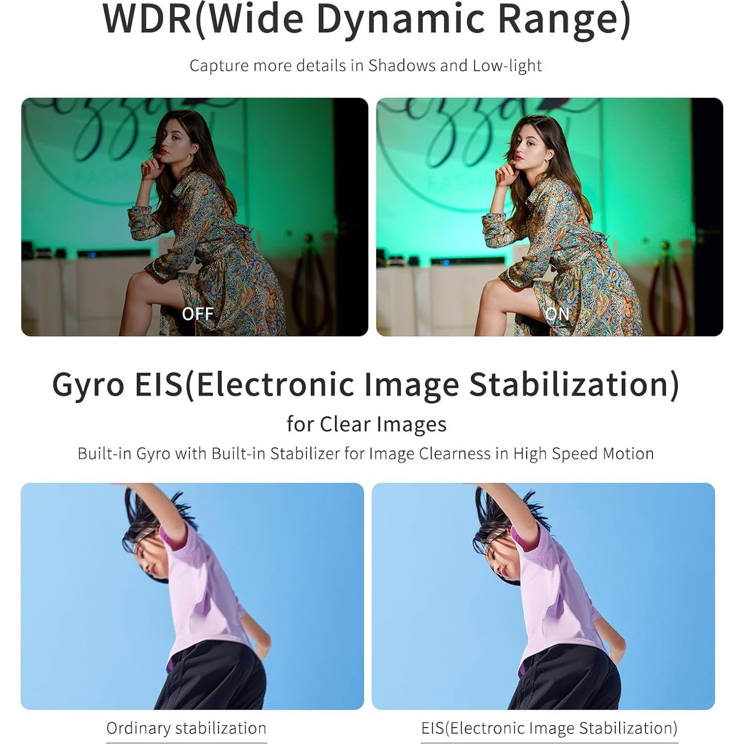 Cámara de Video ORDRO 5K 56MP con WiFi y Visión Nocturna