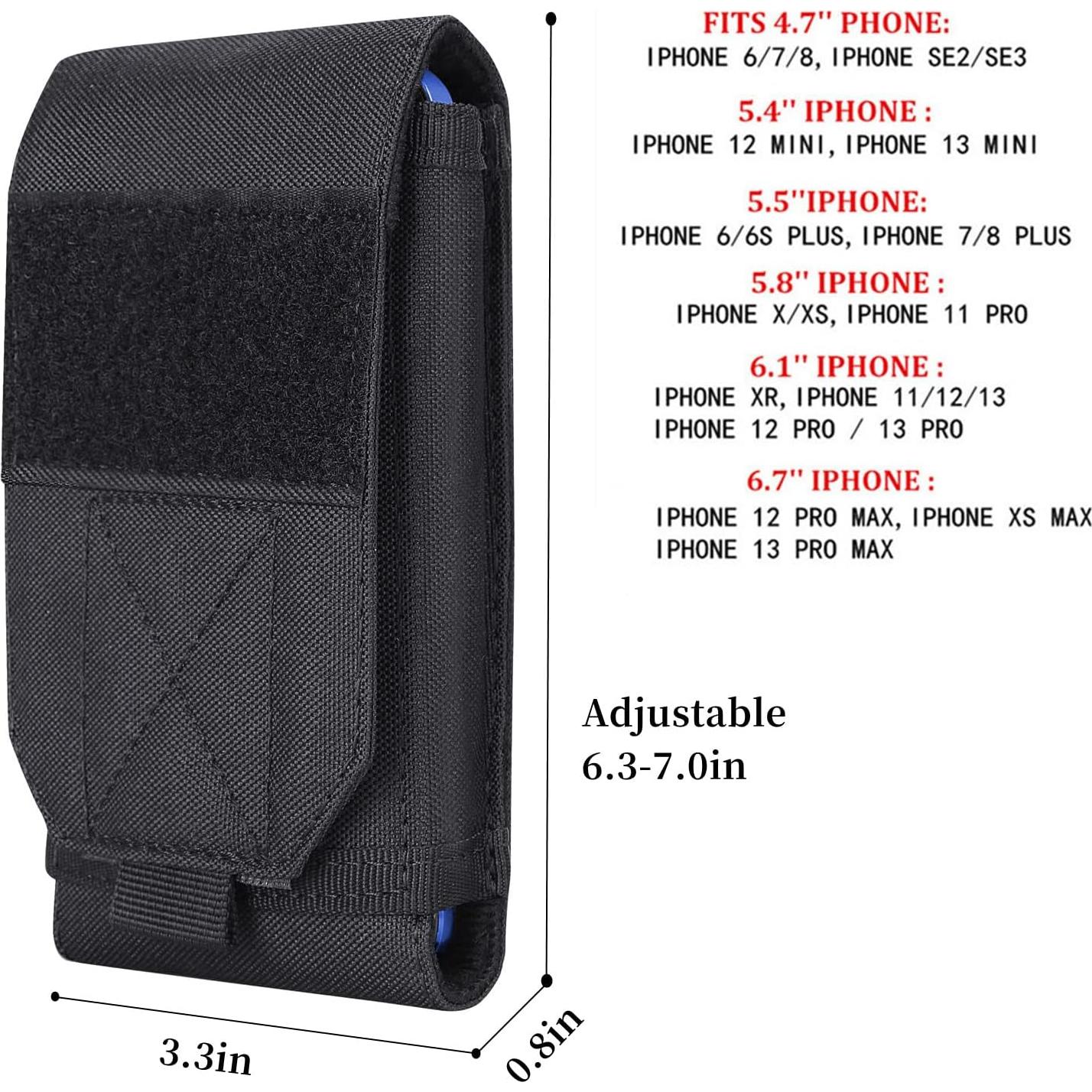 Funda Táctica Molle Heyqie Negra para iPhone y Samsung