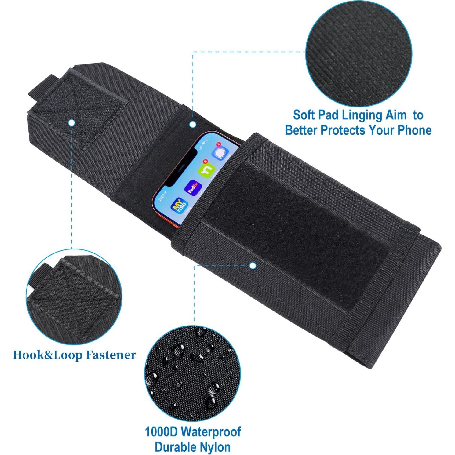 Funda Táctica Molle Heyqie Negra para iPhone y Samsung