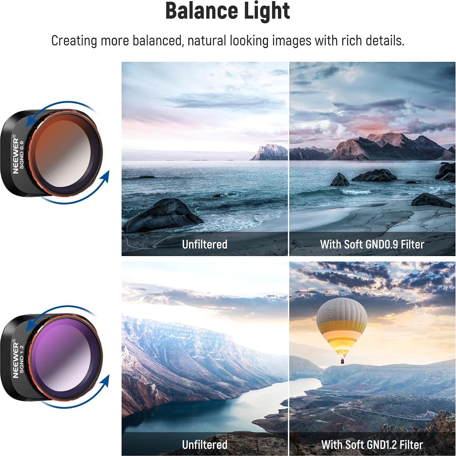 Set de Filtros ND y Efecto NEEWER para DJI Mini 4 Pro - 4 Piezas