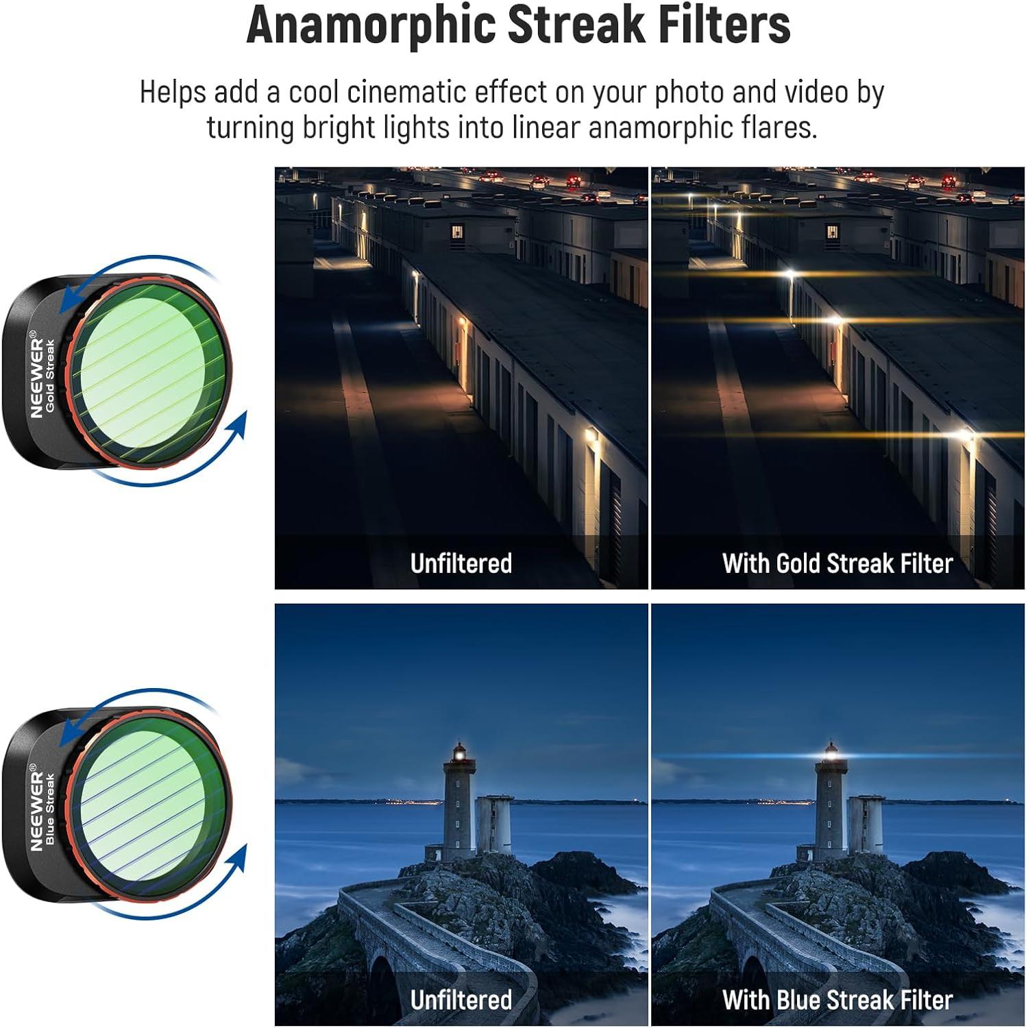 Set de Filtros ND y Efecto NEEWER para DJI Mini 4 Pro - 4 Piezas