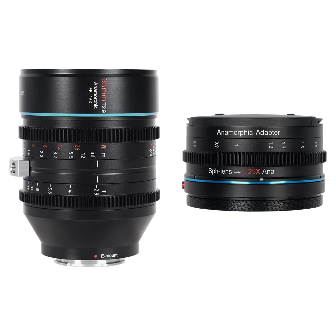 Lente Anamórfica SIRUI 35mm T2.9 1.6x con Adaptador 1.25x