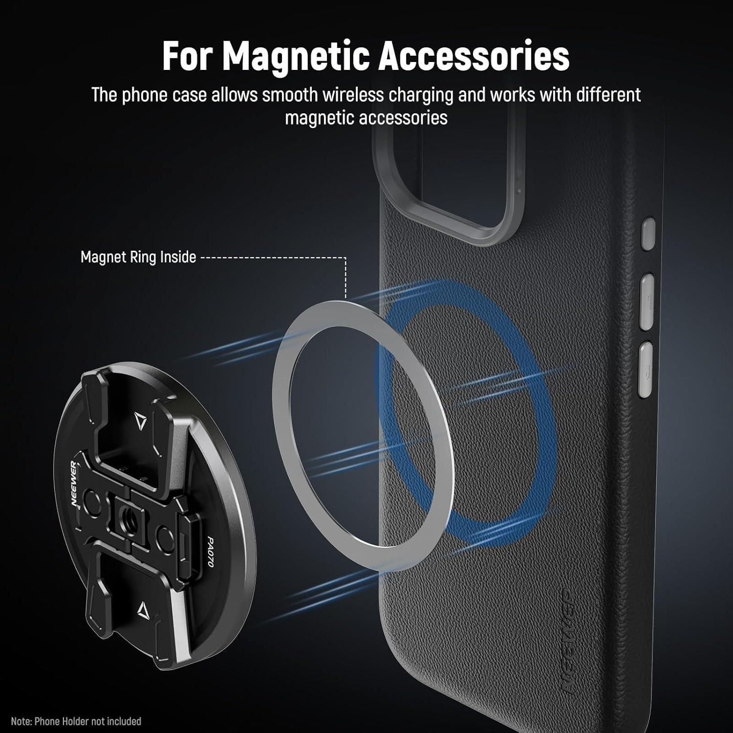 Funda protectora Neewer para iPhone 16 Pro, TPU/PC, MagSafe