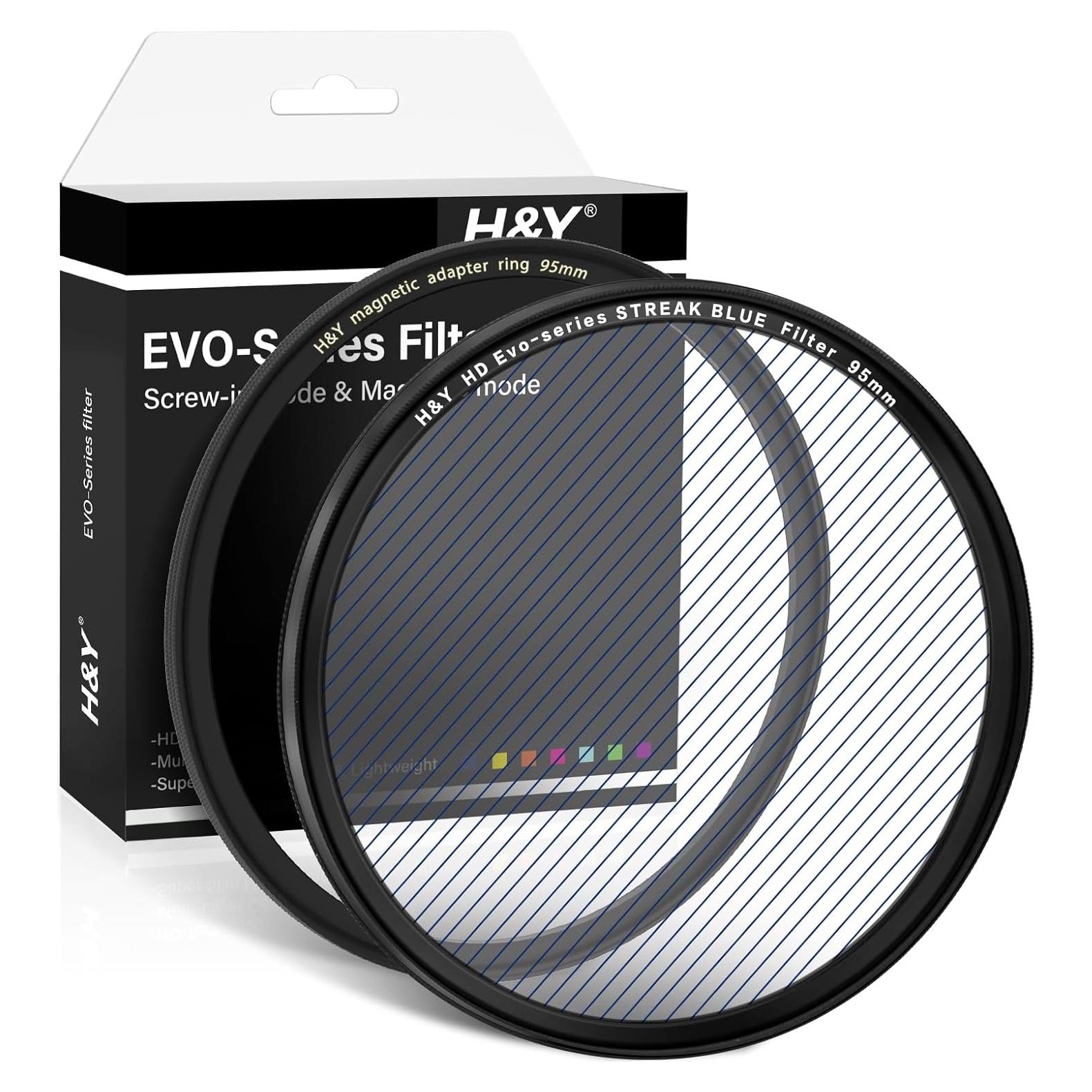 Filtro de Destello Anamórfico Azul H&Y EVO 95mm 2 en 1