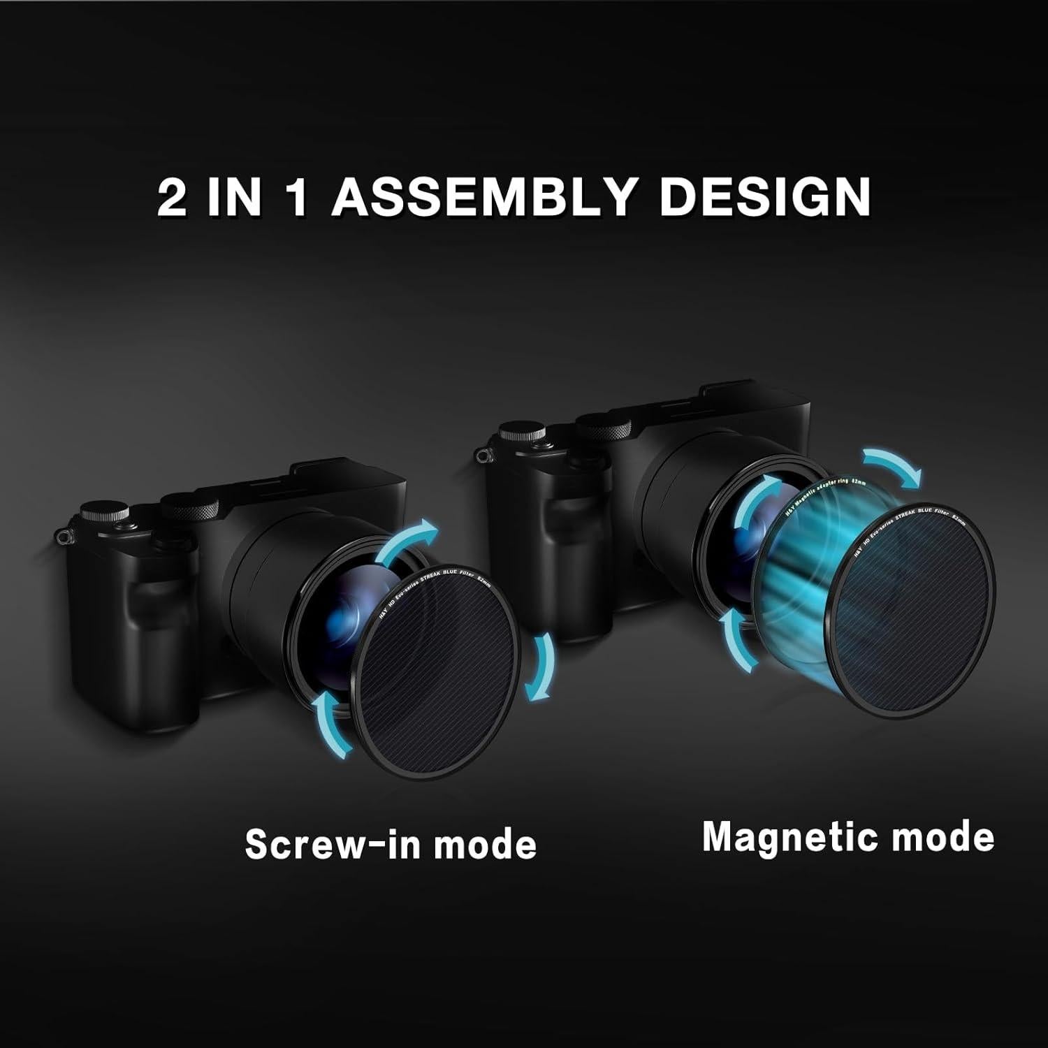 Filtro de Destello Anamórfico Azul H&Y EVO 95mm 2 en 1