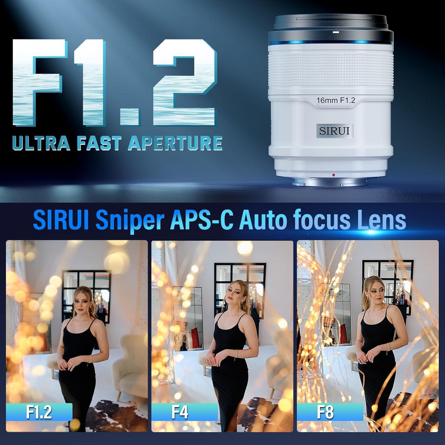 Lente Autofocus SIRUI Sniper 16mm f/1.2 Montura Z Blanca