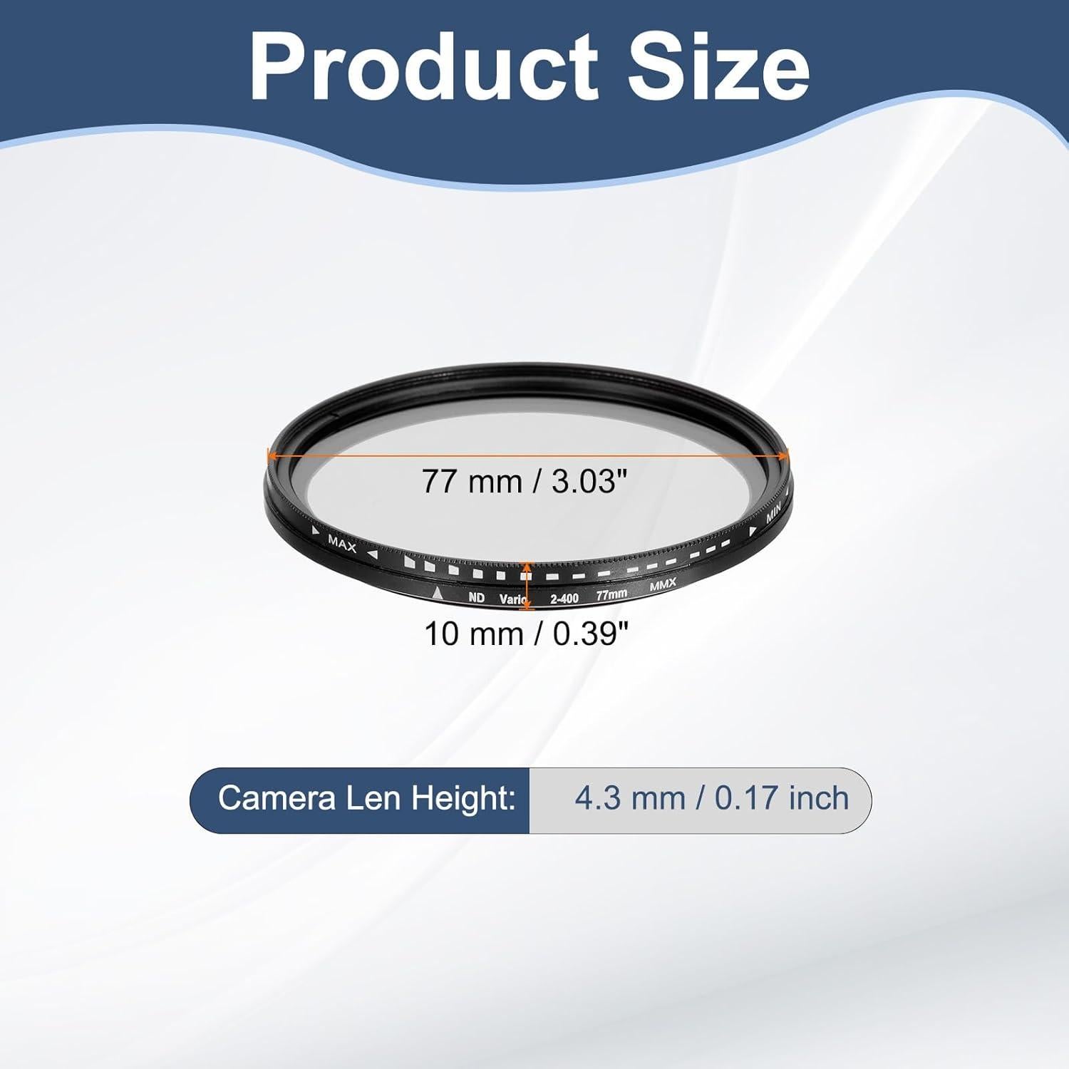 Filtro ND Variable PATIKIL 77mm Densidad Neutra Ajustable