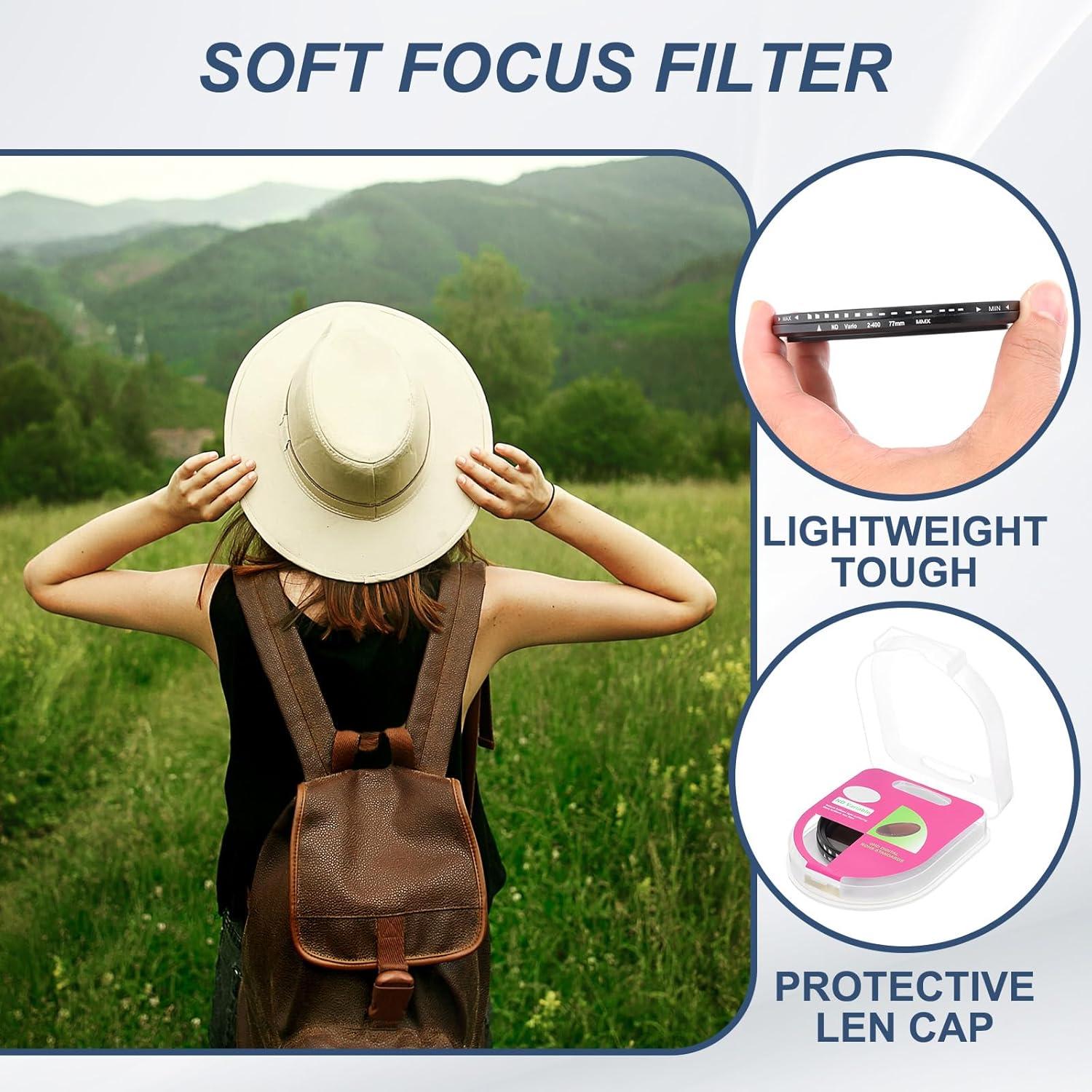 Filtro ND Variable PATIKIL 77mm Densidad Neutra Ajustable