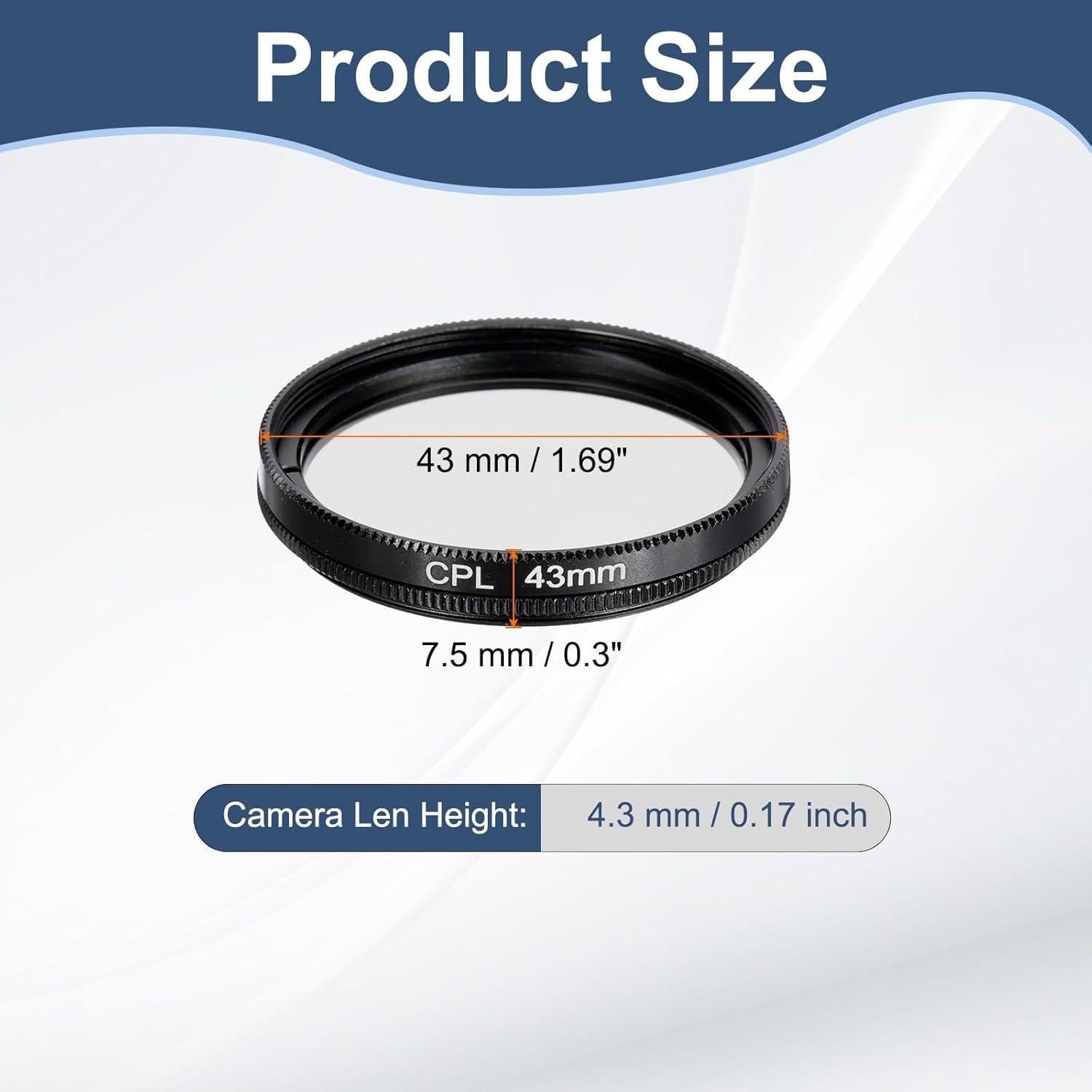 Filtro Polarizador Circular PATIKIL 43mm de Vidrio Óptico