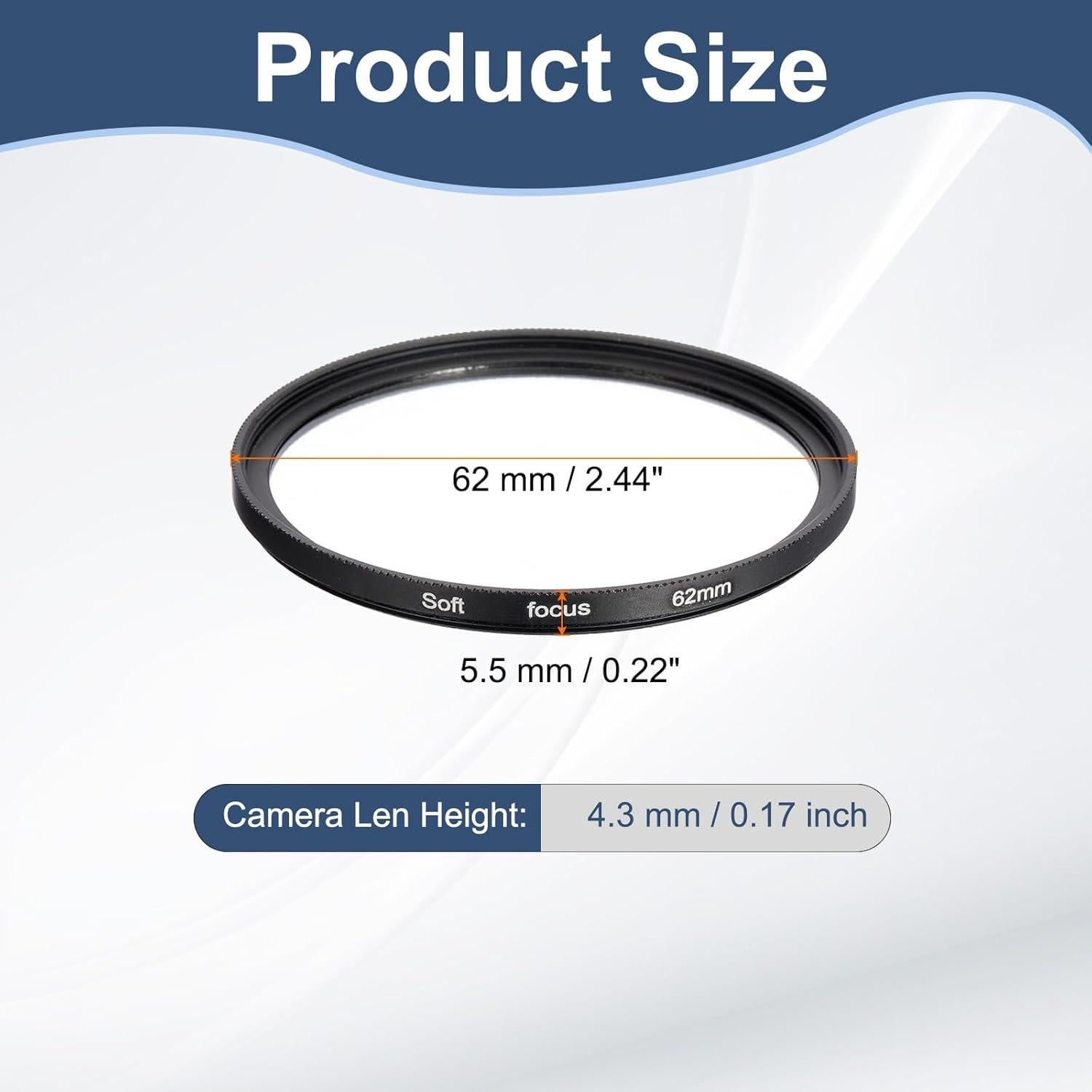 Filtro de Niebla PATIKIL 62mm Vidrio Óptico para Fotografía