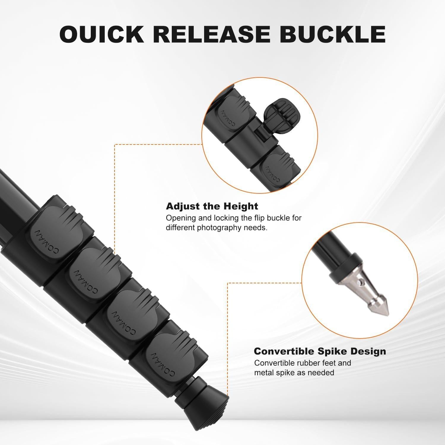 Monopod de Cámara COMAN DK288 155 cm Aluminio Ligero