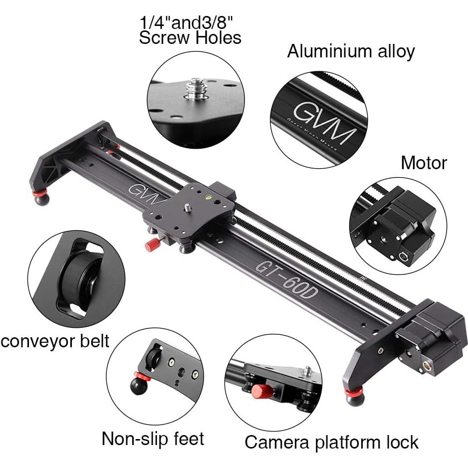 Deslizador de Cámara Motorizado GVM 68cm con Time-Lapse