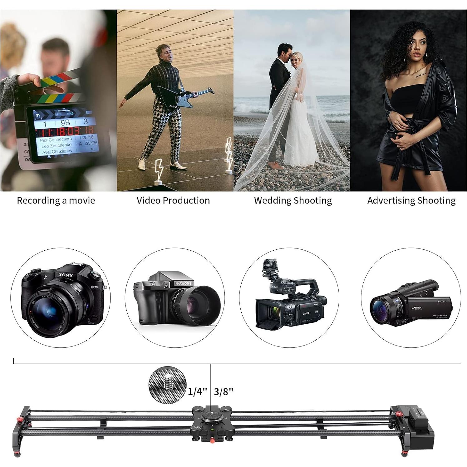 Deslizador de Cámara Motorizado GVM 120cm con Control APP