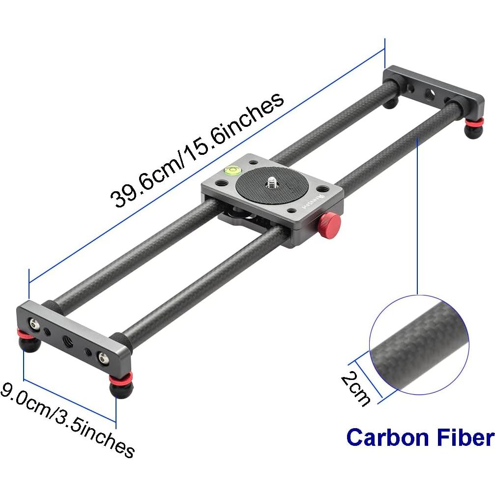 Mini Deslizador de Cámara ANNSM MTS40 40cm Fibra de Carbono