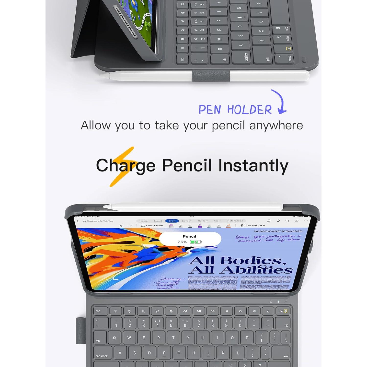 Inateck Teclado Ultraligero para iPad 10ª/11ª Gen Gris