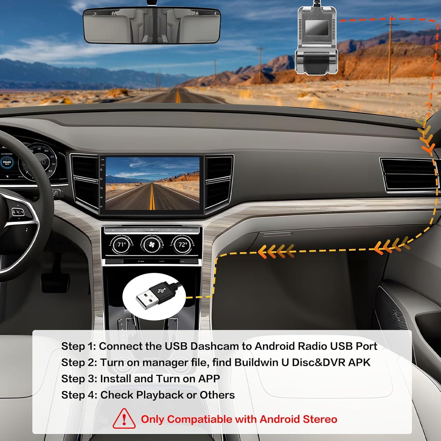 Cámara de Tablero Hikity 1080P HD con Tarjeta 32GB y USB