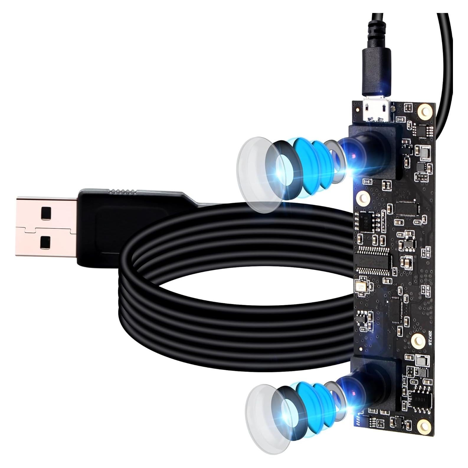 Cámara USB Estéreo Doble Lente 2MP 1080P Webcamera USB