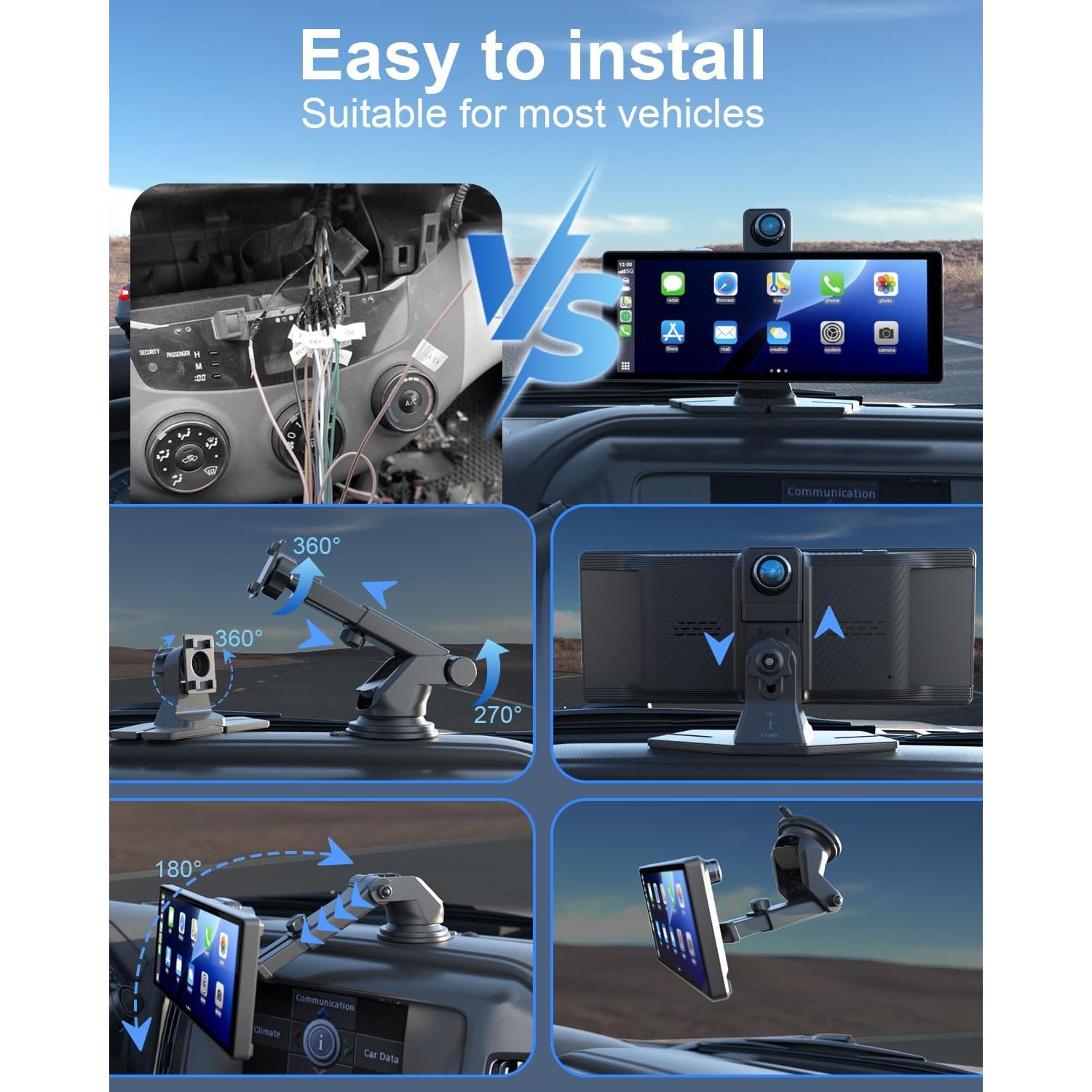Pantalla Táctil 10.26" Xroose Carplay 4K con Cámara 1080P