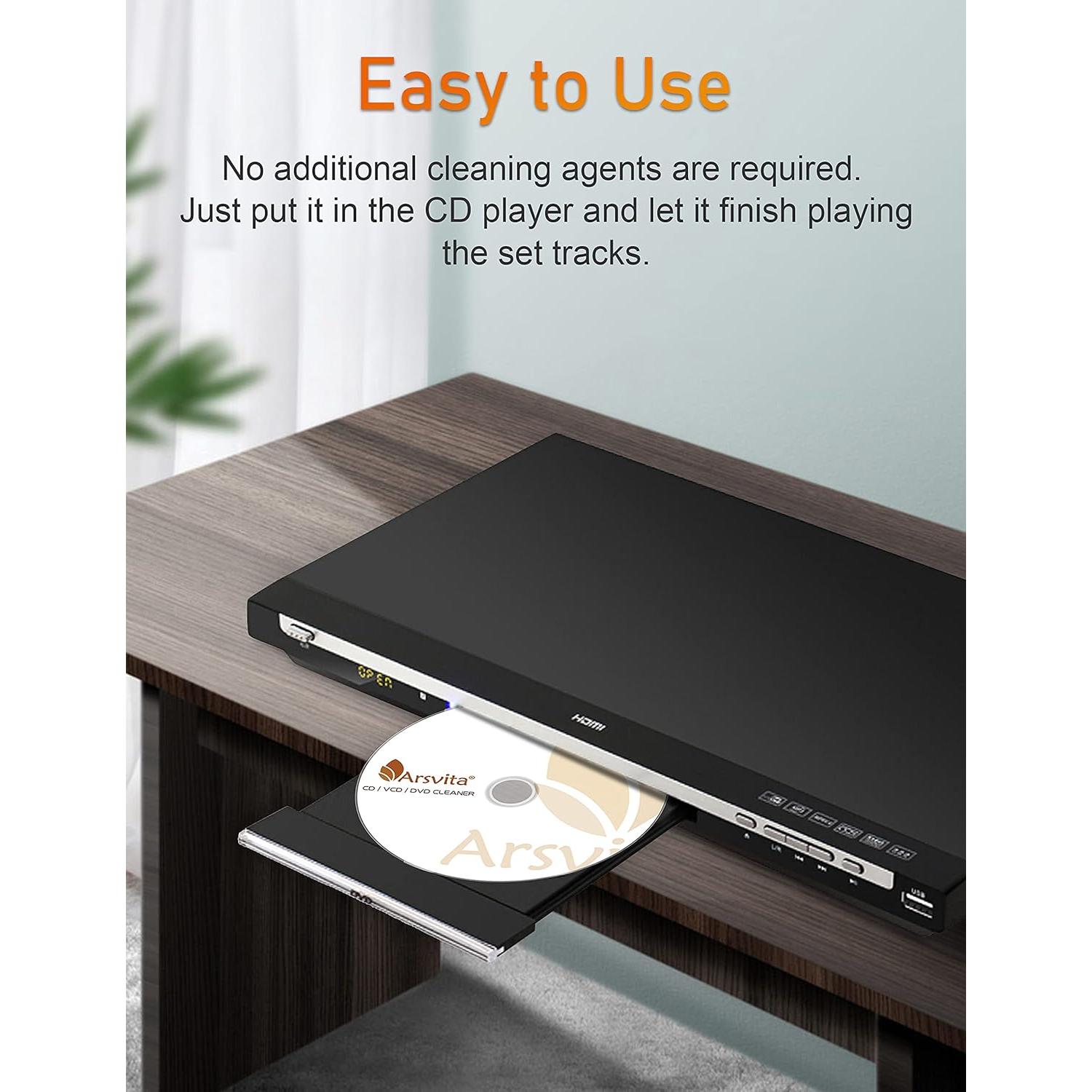 Limpiador de Lentes Láser Arsvita para Reproductores de CD/DVD
