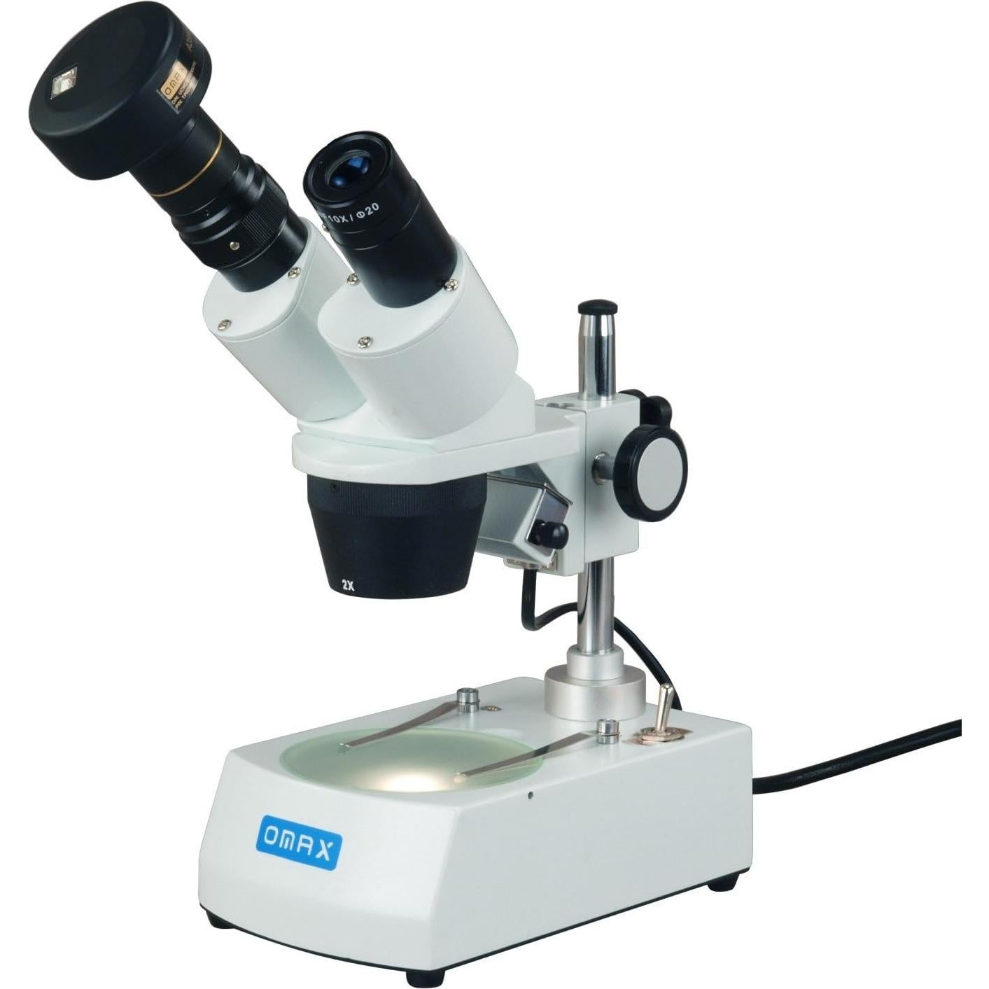 Microscopio Estéreo Binocular OMAX 20x-80x con Cámara 3MP