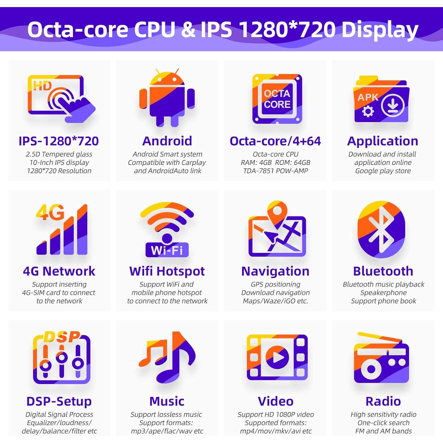 Radio de Coche Android 10" CGOGC con Carplay y GPS para Nissan