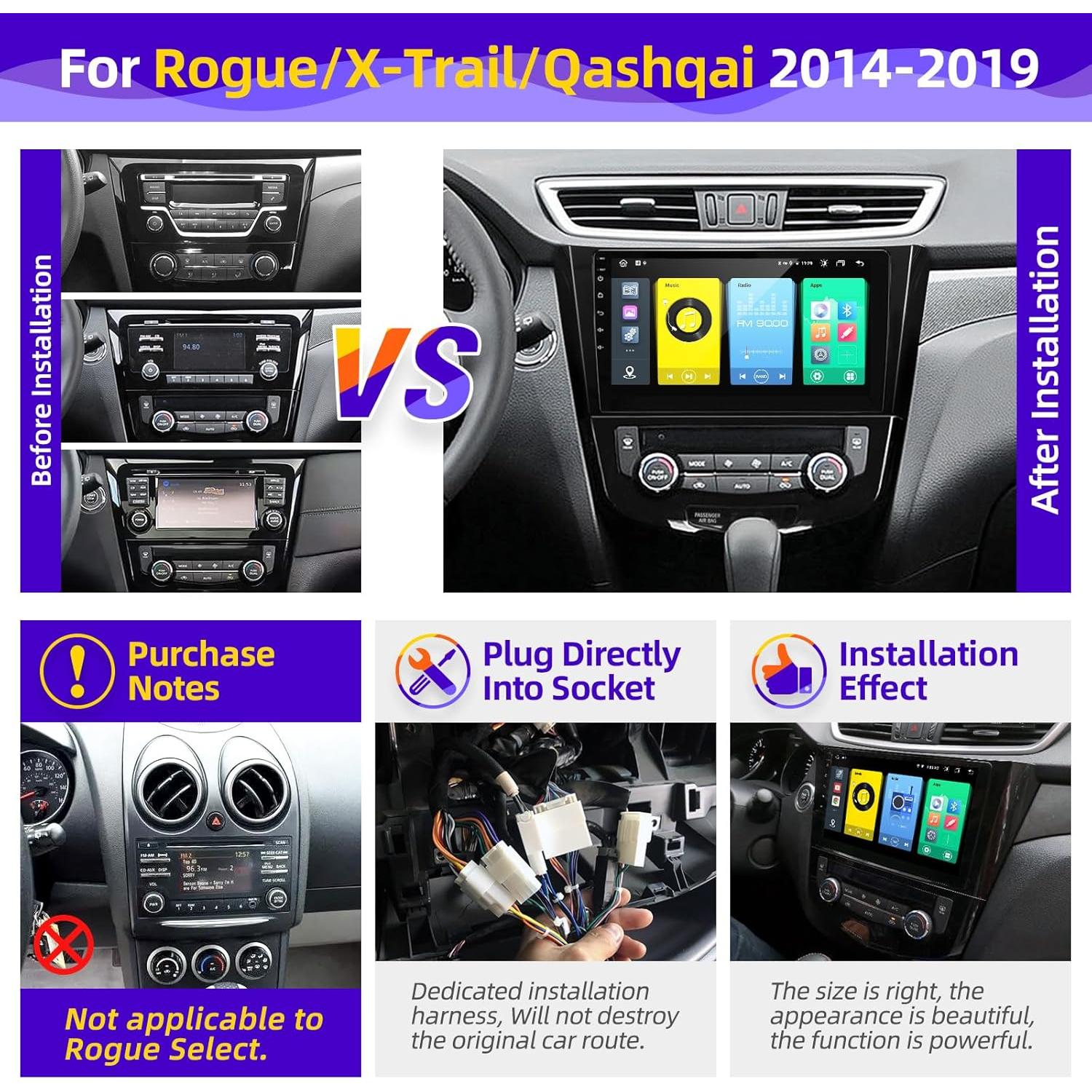 Radio de Coche Android 10" CGOGC con Carplay y GPS para Nissan