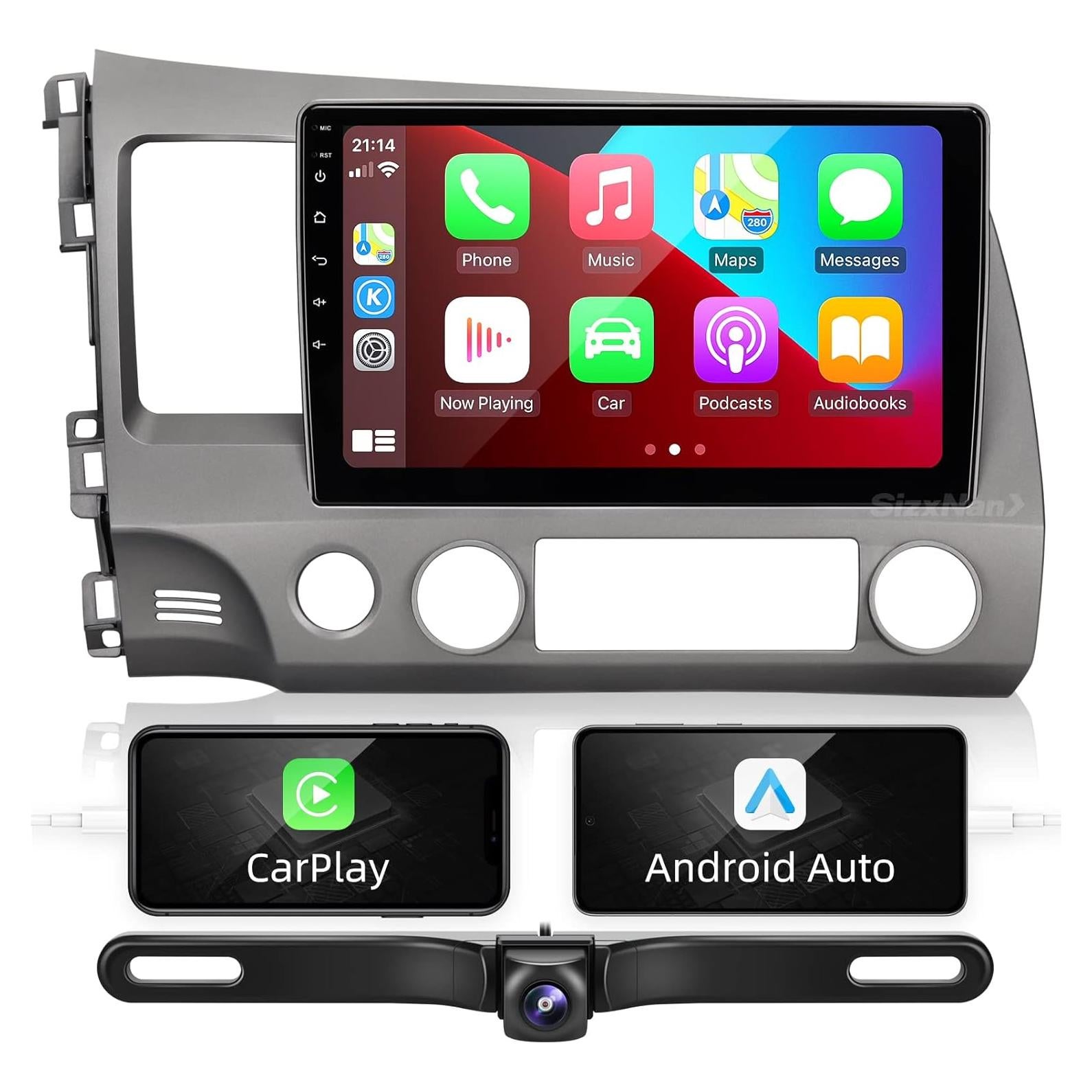 Pantalla Táctil 10.1" Android SizxNanv para Honda Civic 2006-2011