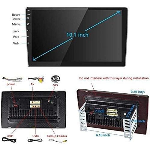 Estéreo de Coche Android OiLiehu 10.1" Doble Din GPS Bluetooth