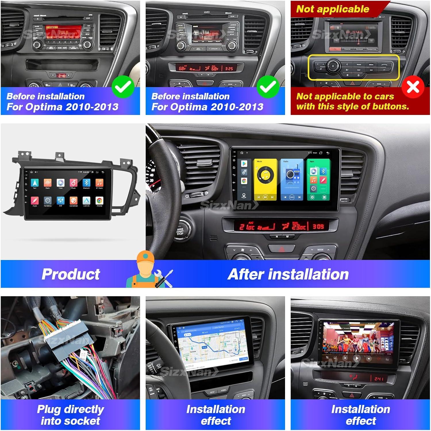 Estéreo de Coche SizxNanv para KIA Optima 2010-2013 con Carplay