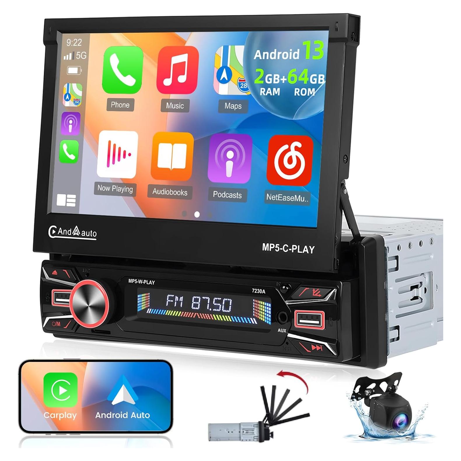 Estéreo de Coche NHOPEEW 7" Android 13 CarPlay Inalámbrico