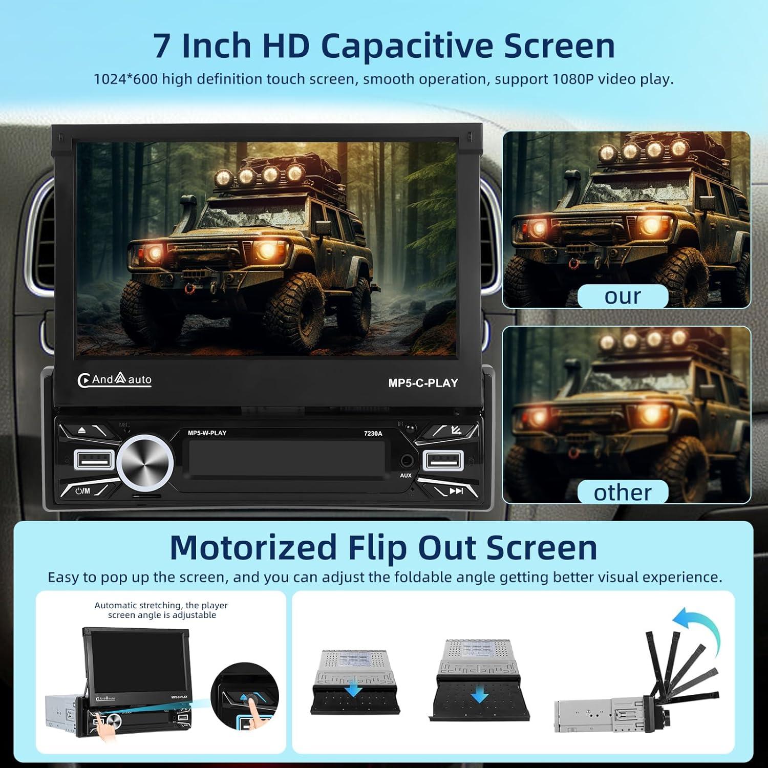Estéreo de Coche NHOPEEW 7" Android 13 CarPlay Inalámbrico