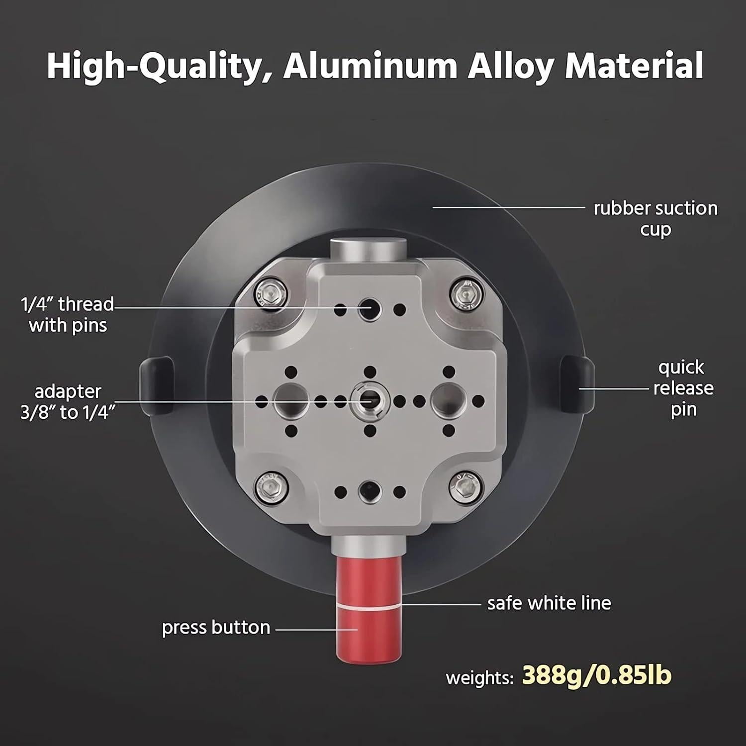 Soporte de Ventosa MIMIRACLE para Cámara 11.43 cm Titanio
