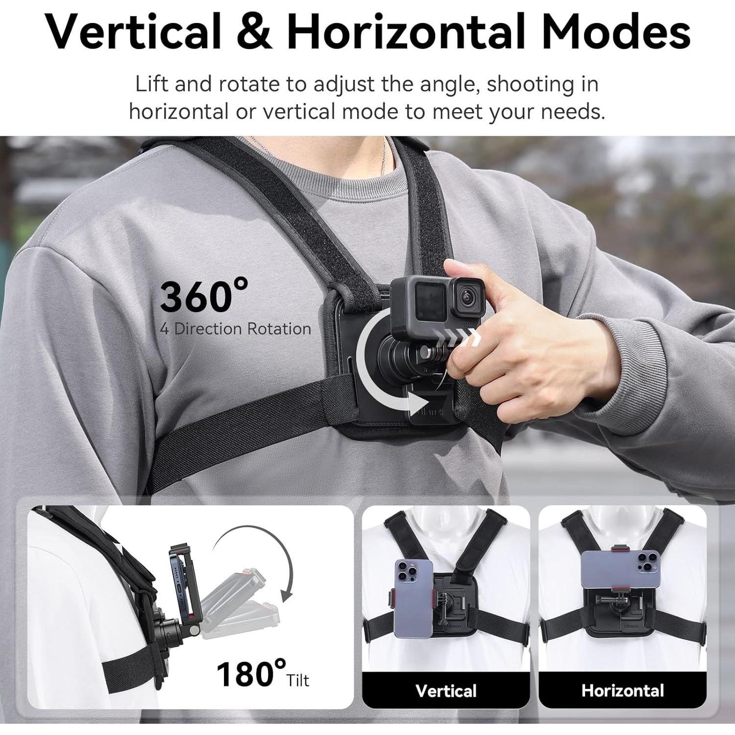 Arnés Ajustable ULANZI CM028 para Cámara de Acción - Soporte de Pecho