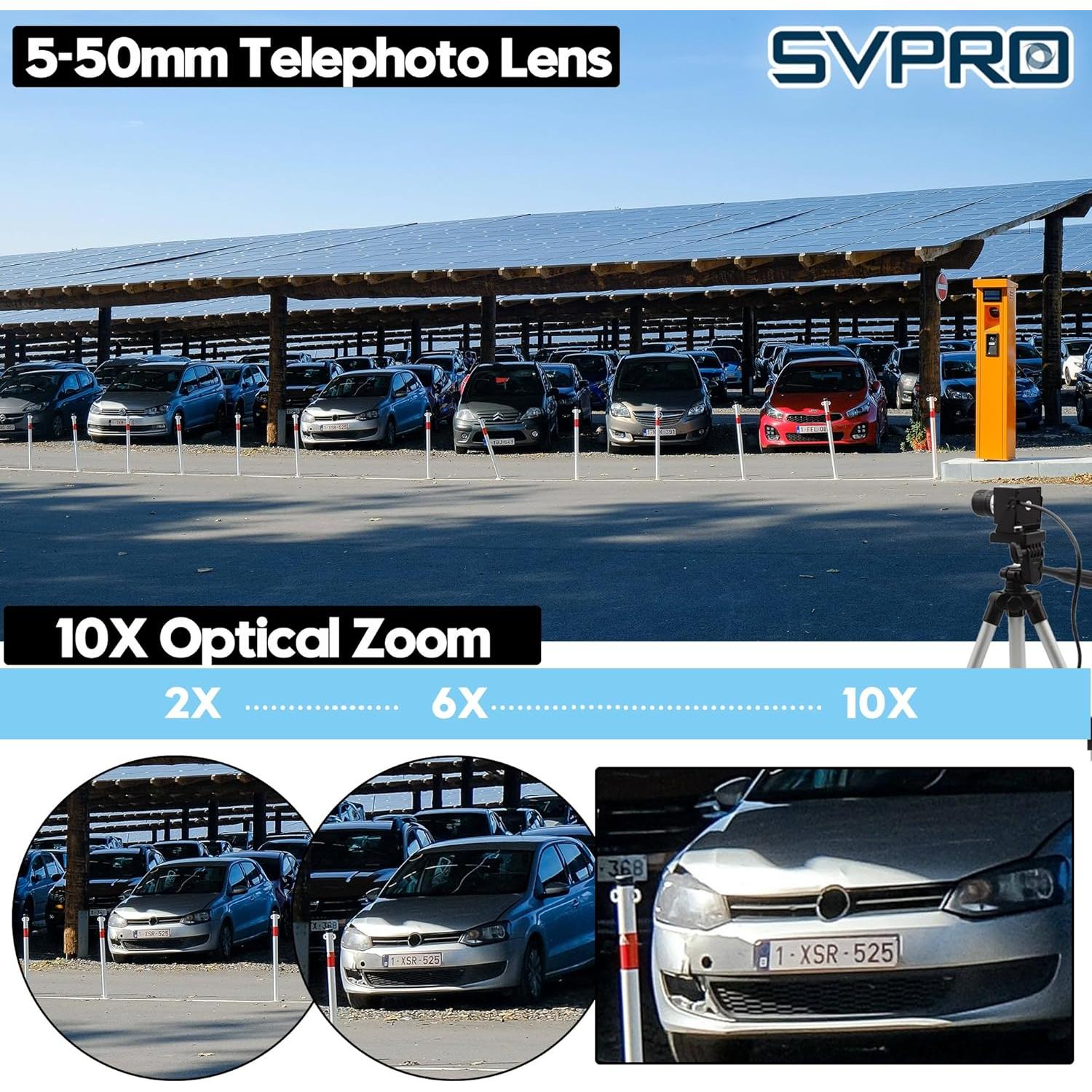 Cámara USB SVPRO 1080P 60fps con Lente Zoom 5-50mm