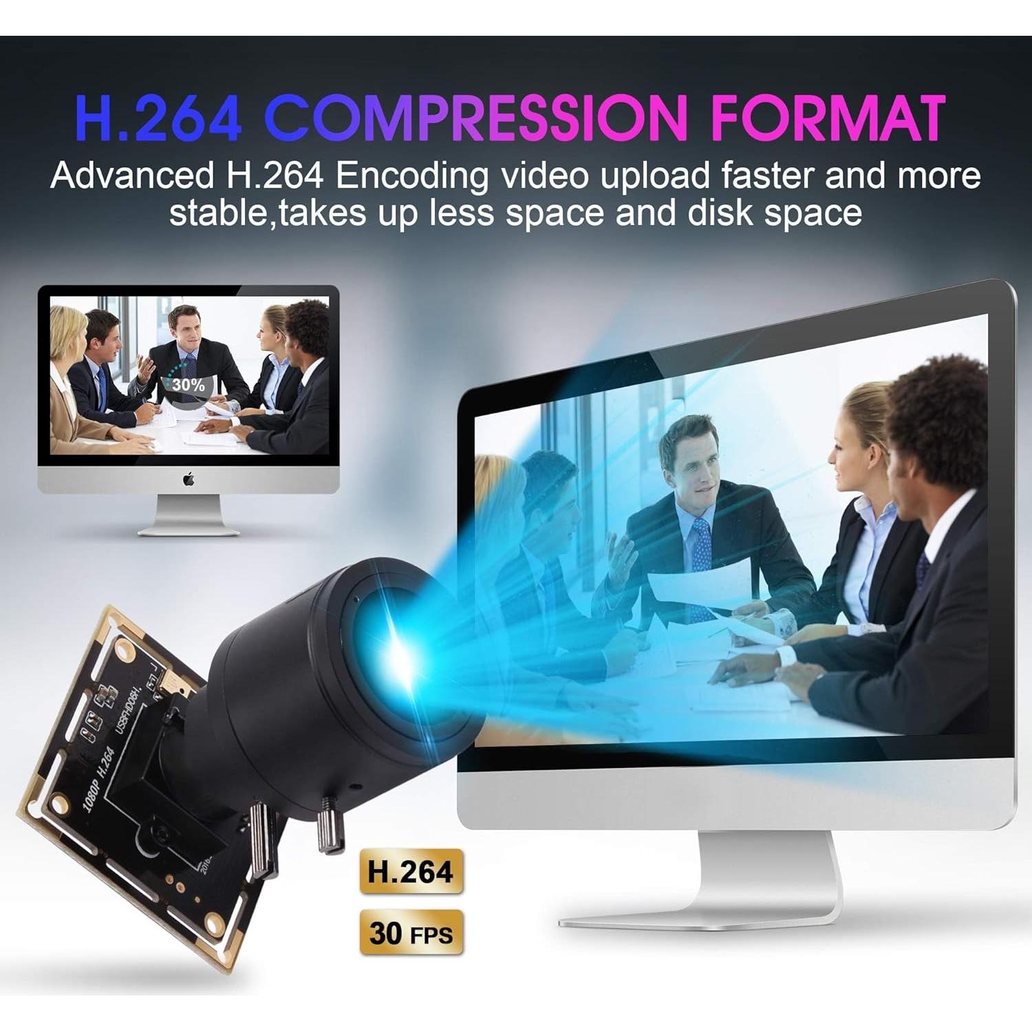 Cámara USB 1080P ALPCAM con Lente Varifocal 2.8-12mm