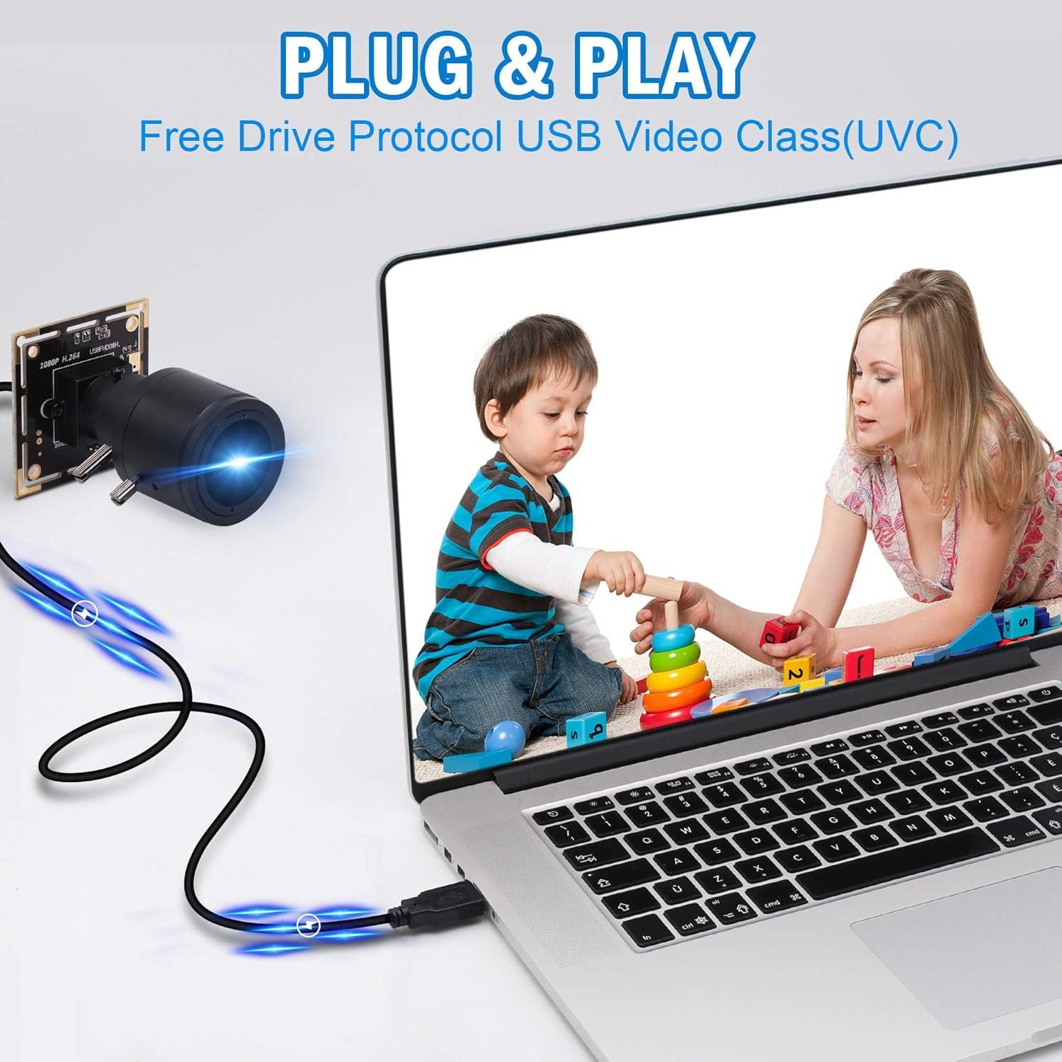 Cámara USB 1080P ALPCAM con Lente Varifocal 2.8-12mm