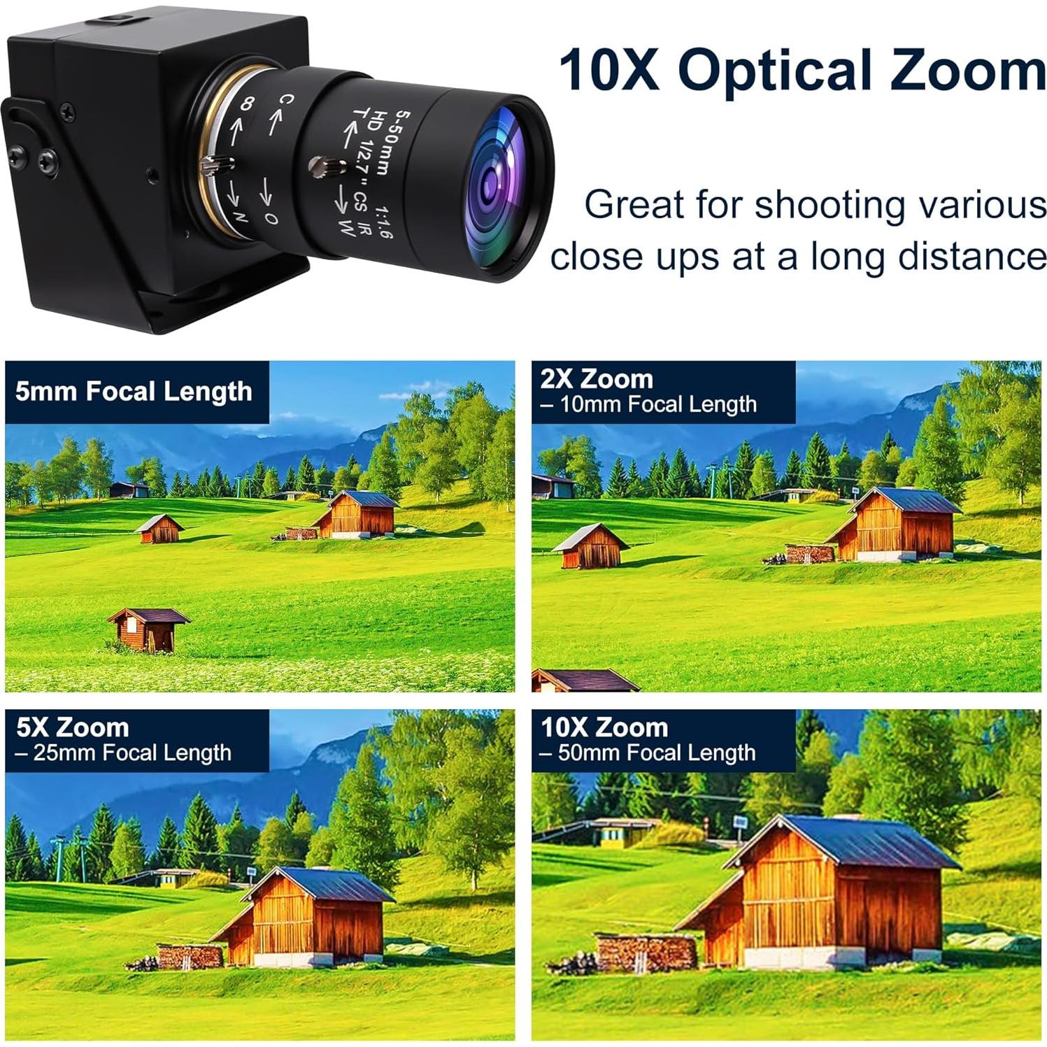 Cámara Web USB SVPRO 8MP con Lente Zoom 5-50mm HD