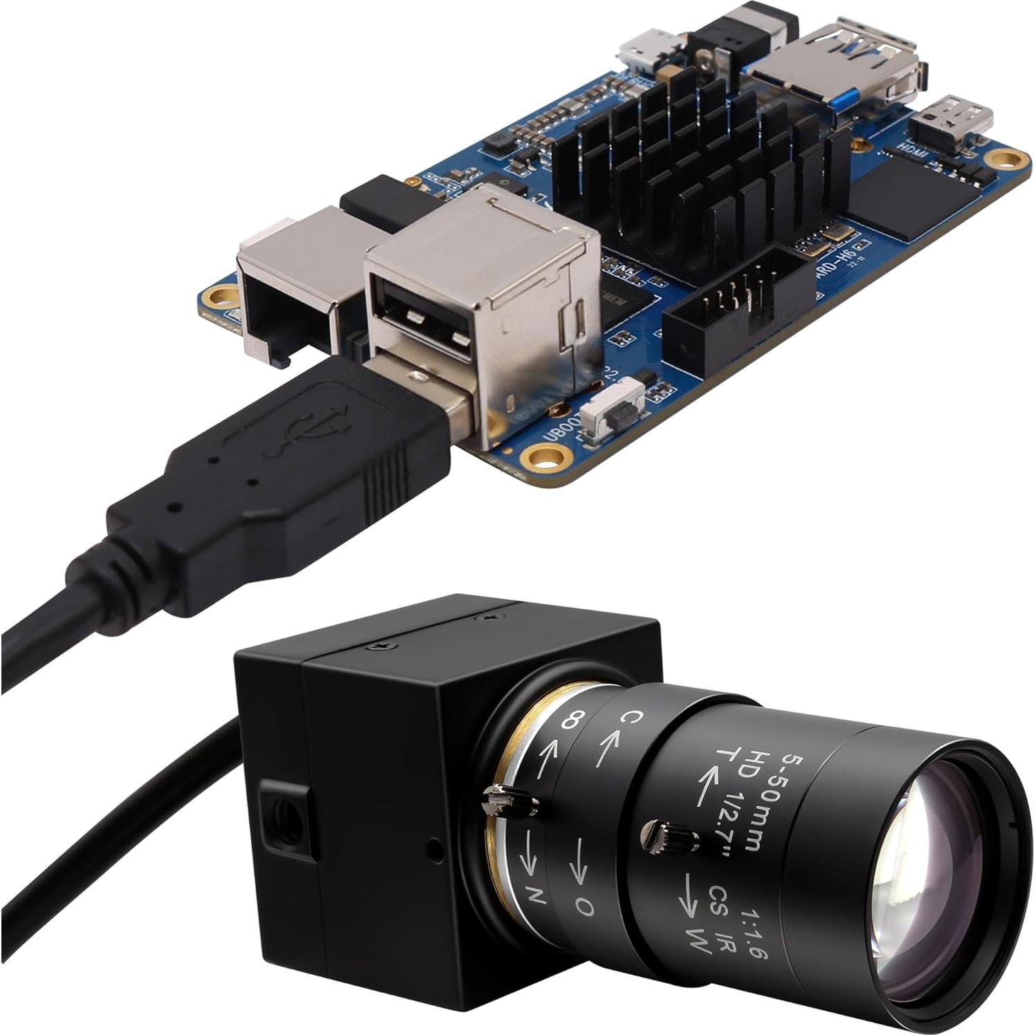 Cámara Webcam USB Hotpet 1080P Lente Varifocal 5-50mm