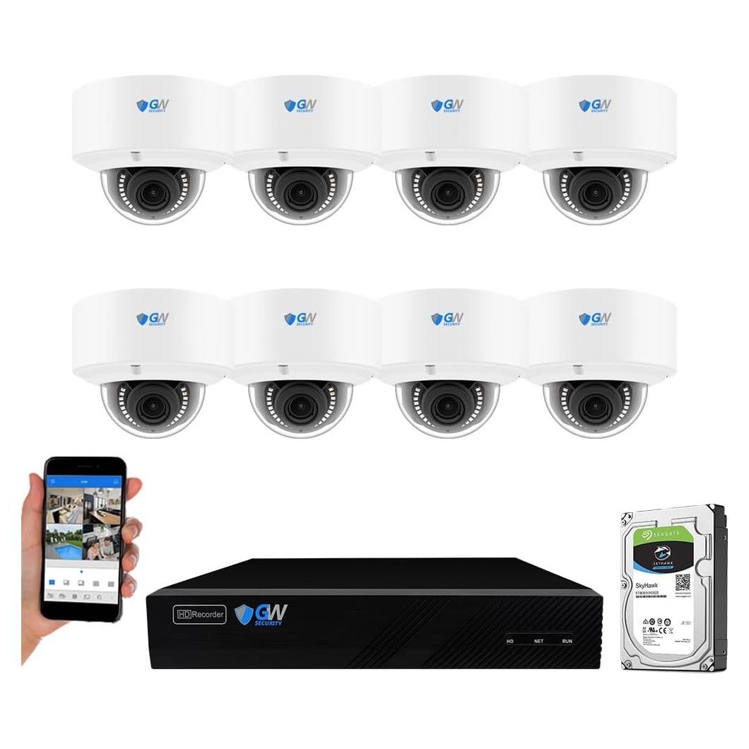 Sistema de Cámara de Seguridad GW Security 4K 8MP 16 Canales