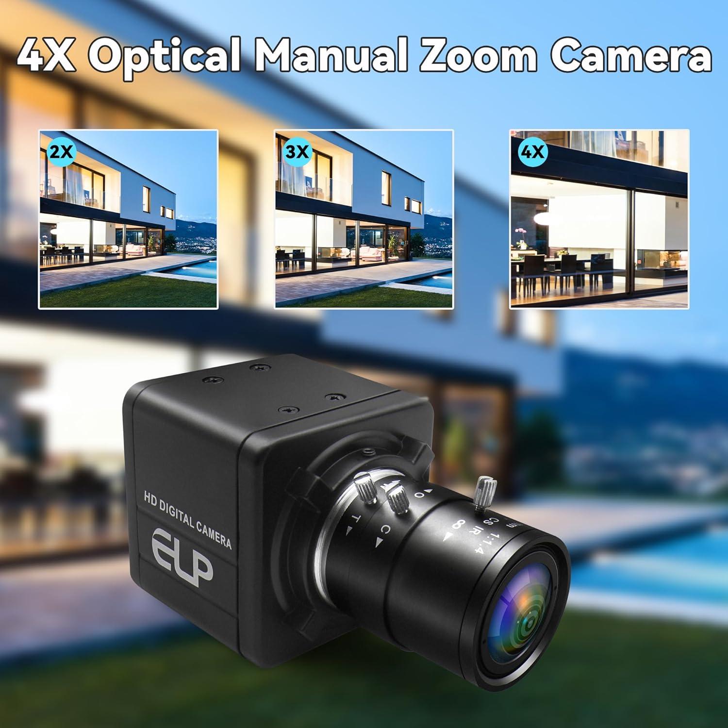 Cámara USB 8MP Magnolia con Lente Varifocal 2.8-12mm