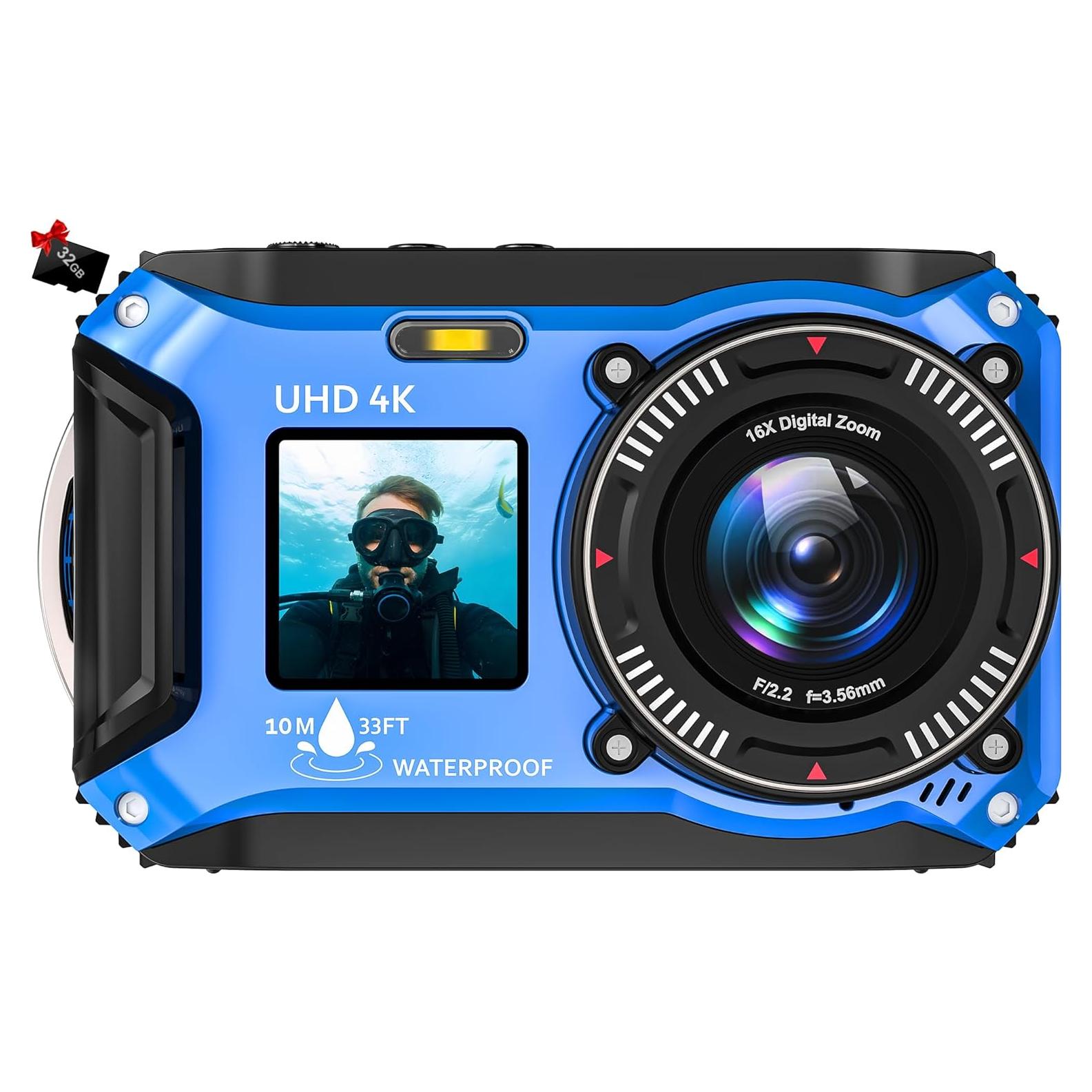 Cámara Submarina Digital SiSuSy UP006 4K 56MP Impermeable 10m