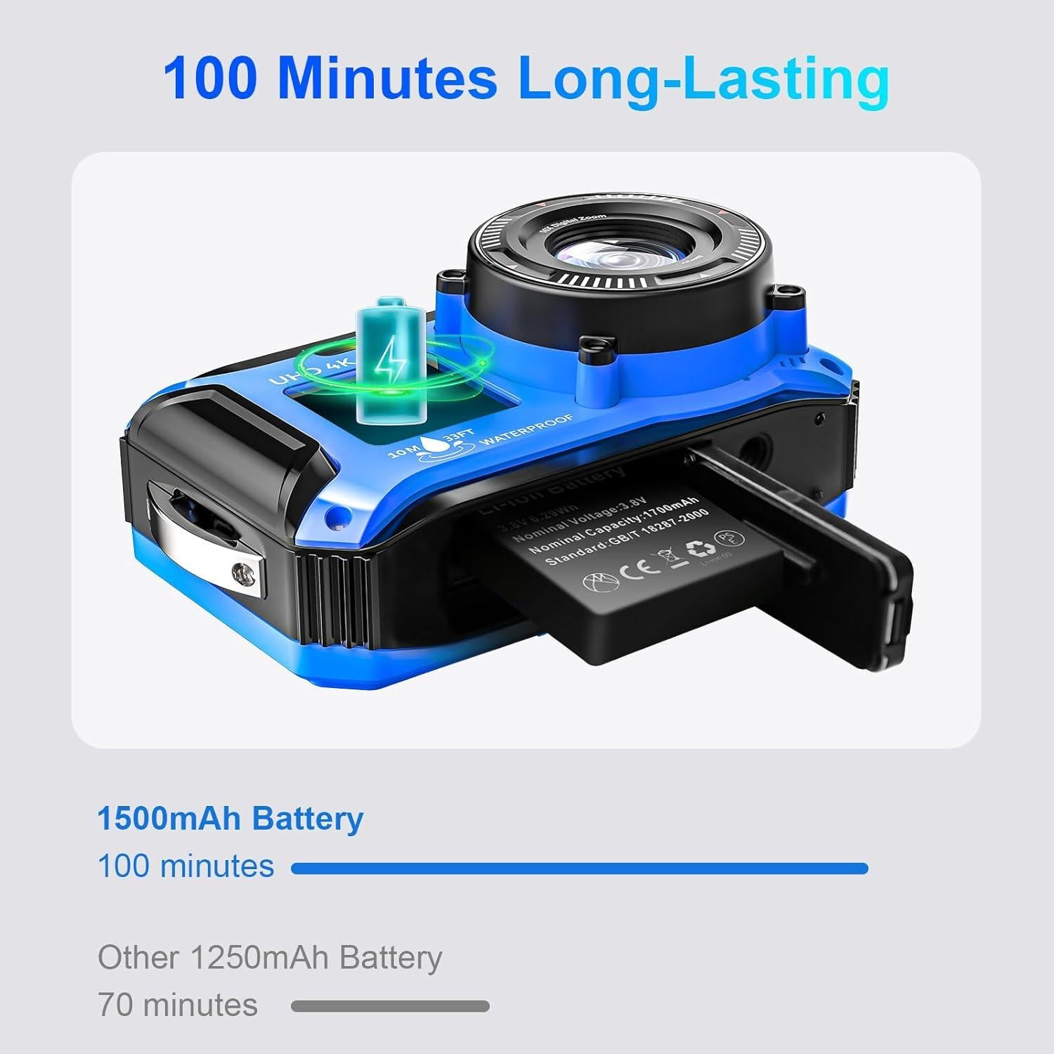 Cámara Submarina Digital SiSuSy UP006 4K 56MP Impermeable 10m